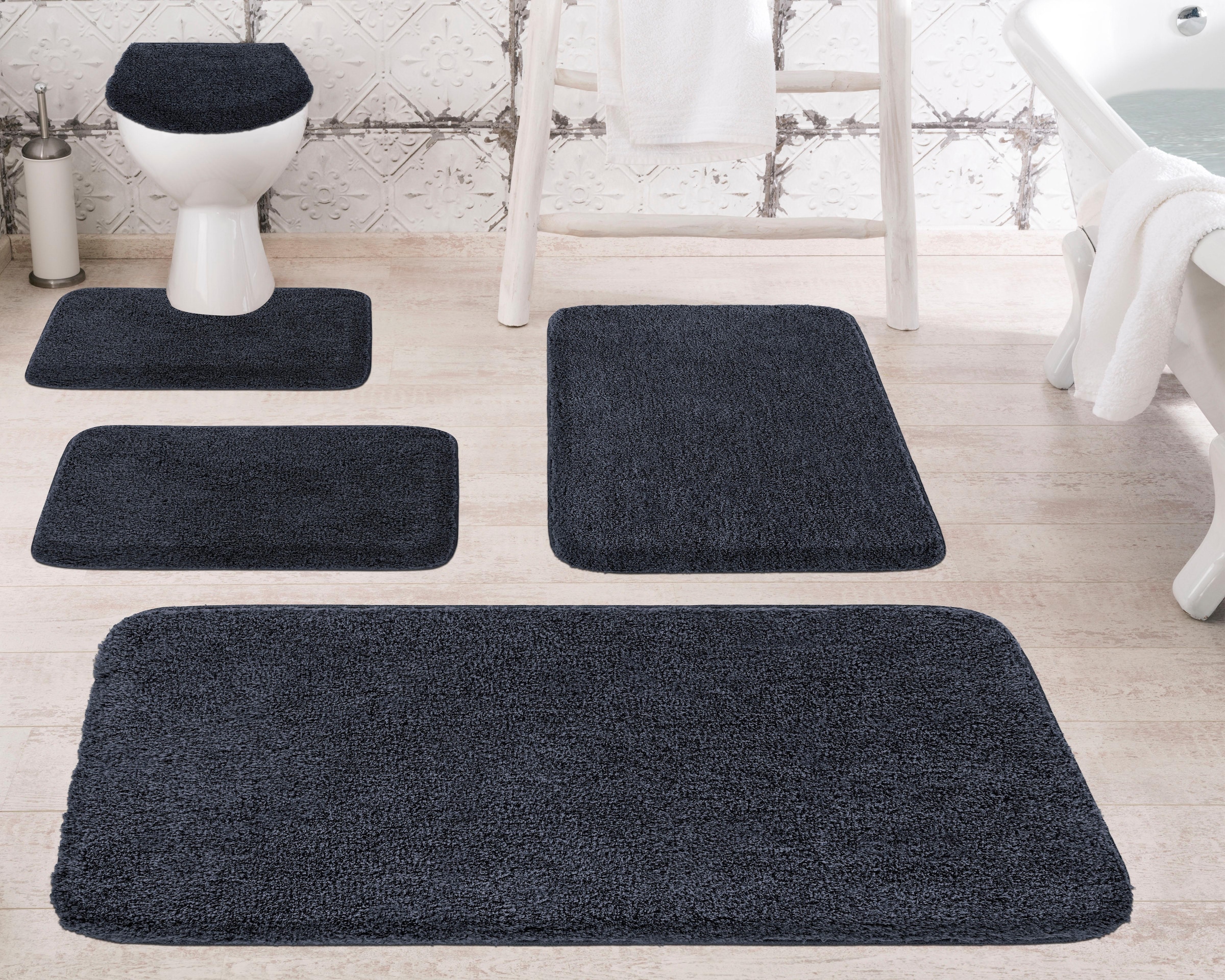 Grund Badematte »Melange«, rutschhemmend beschichtet, fussbodenheizungsgeeignet, besonders dichter Flor