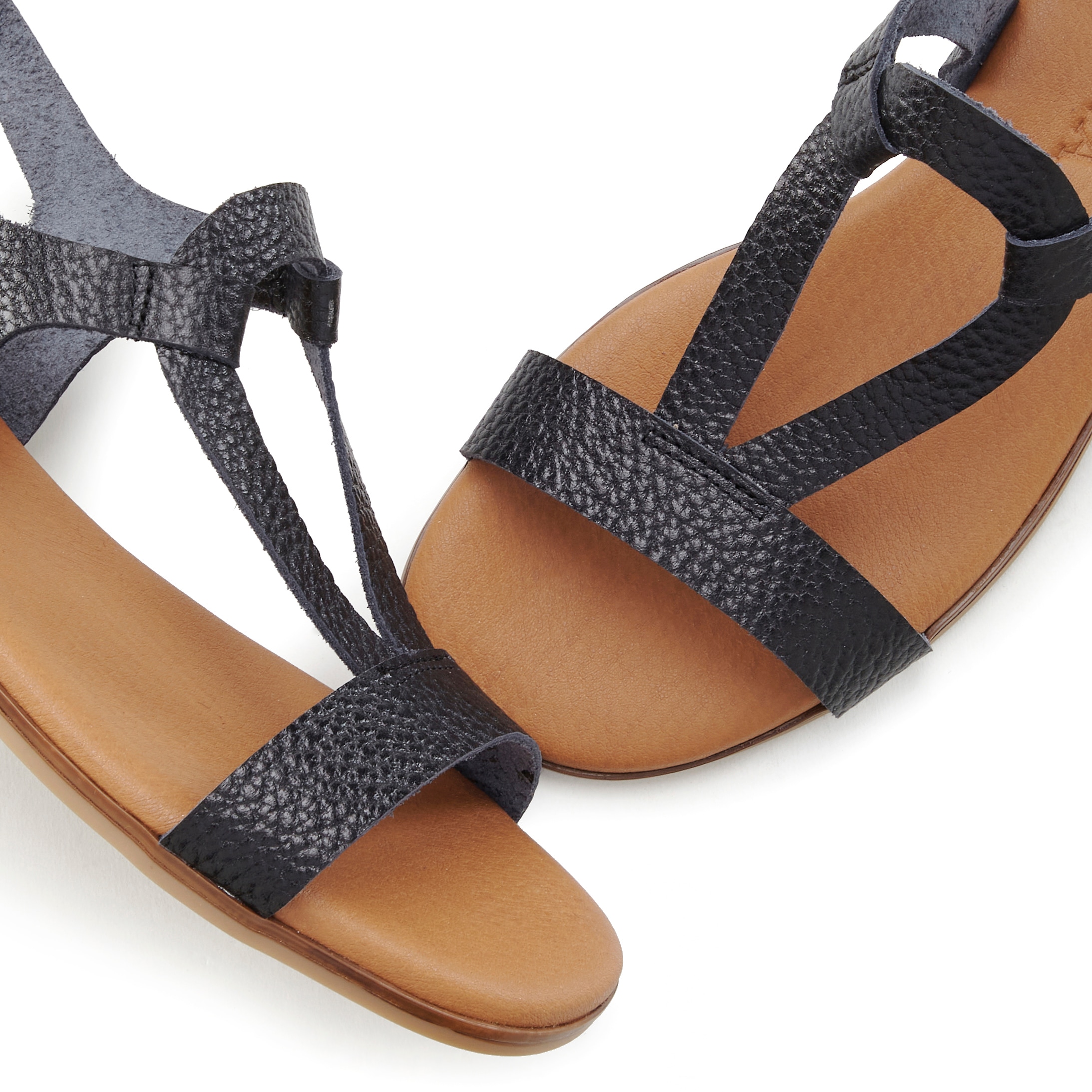 LASCANA Sandale »Sommerschuh«, Sandalette, Sommerschuh aus hochwertigem Leder im Metallic-Look