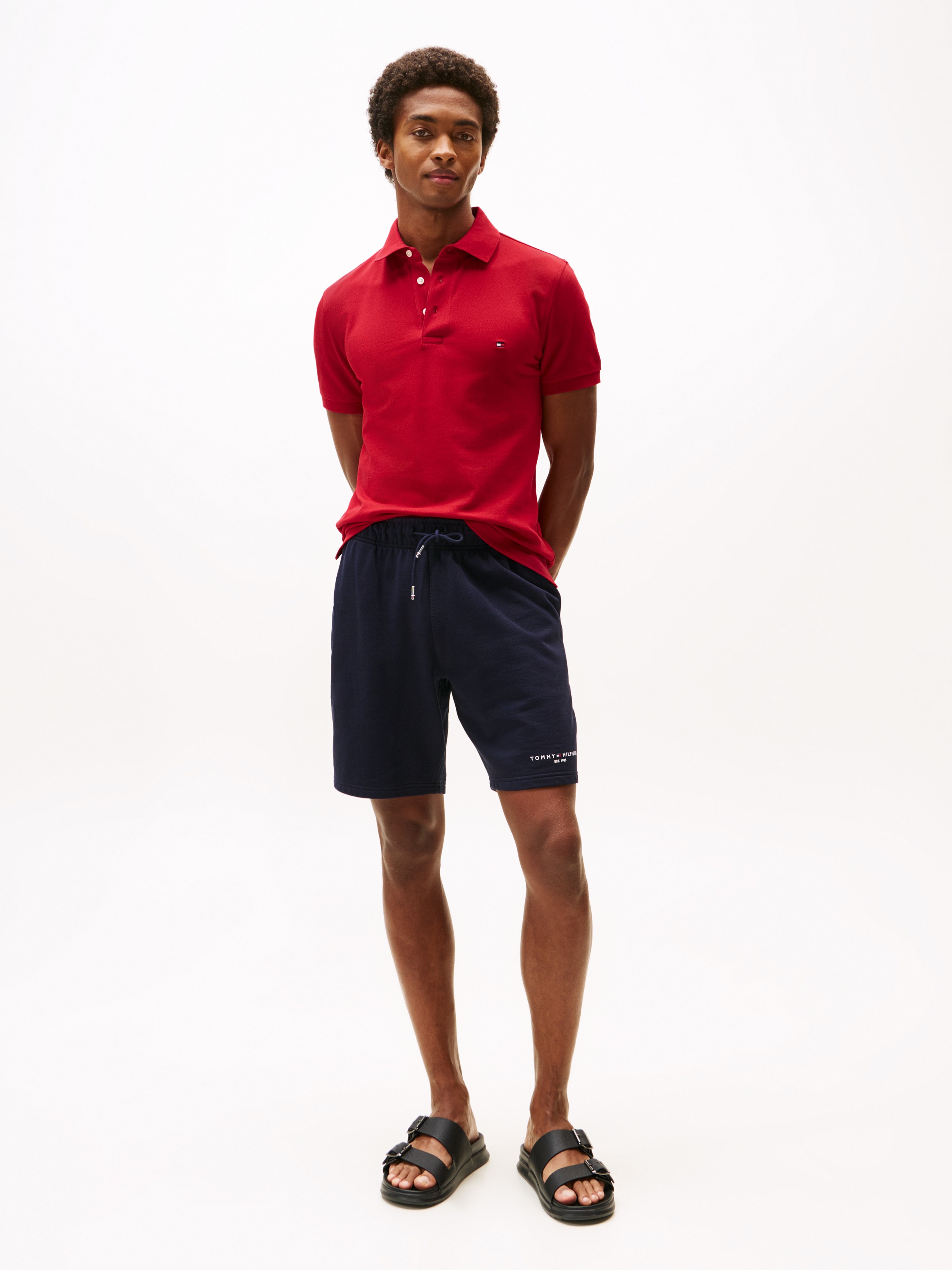 Tommy Hilfiger Poloshirt »1985 SLIM POLO mit Stickerei und Piqué-Qualität«, unifarben, casual, slim fit, Baumwollmix, Polokragen