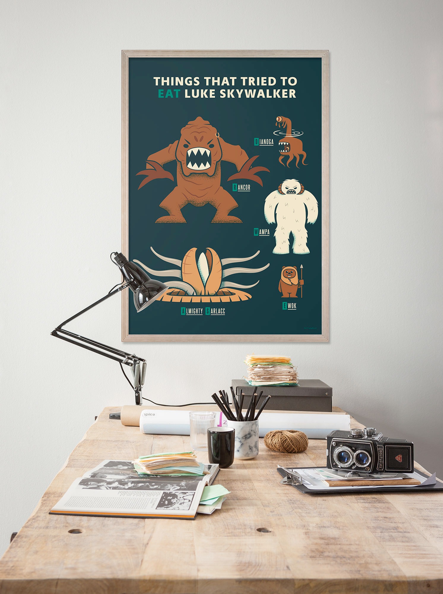 Image of Komar Wandbild "Star Wars Hungry Monsters" Disney Set, 1 Stk. tlg. 50 x 70 cm (Breite x Höhe) - Kinderzimmer, Dekoration