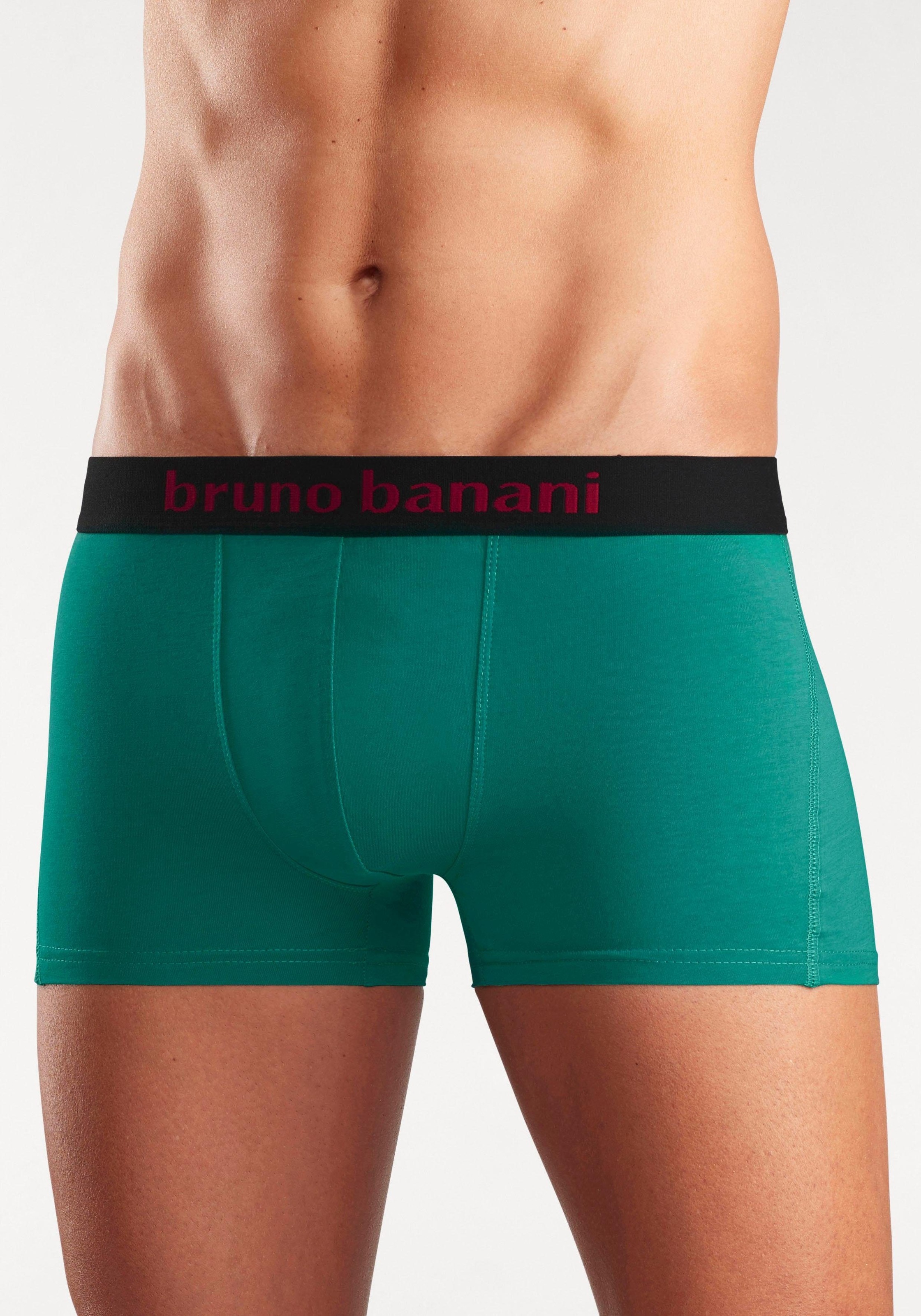 Bruno Banani Boxer »Boxershorts für Herren«, (Packung, 4 St.), mit farbigen Marken-Schriftzug am Bündchen