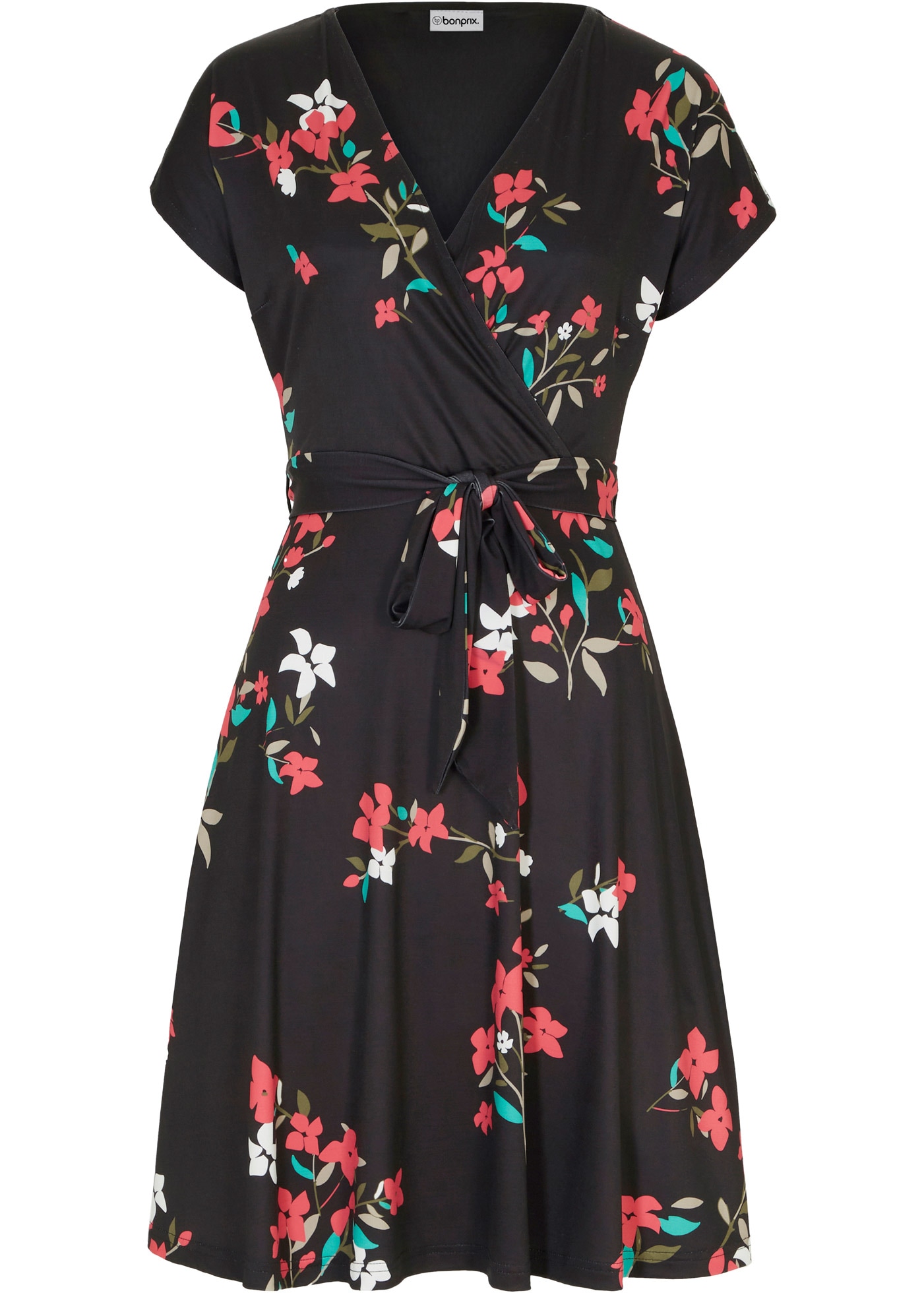 bonprix Jerseykleid für festliche Anlässe, Kurzarm, figurumspielende Passform