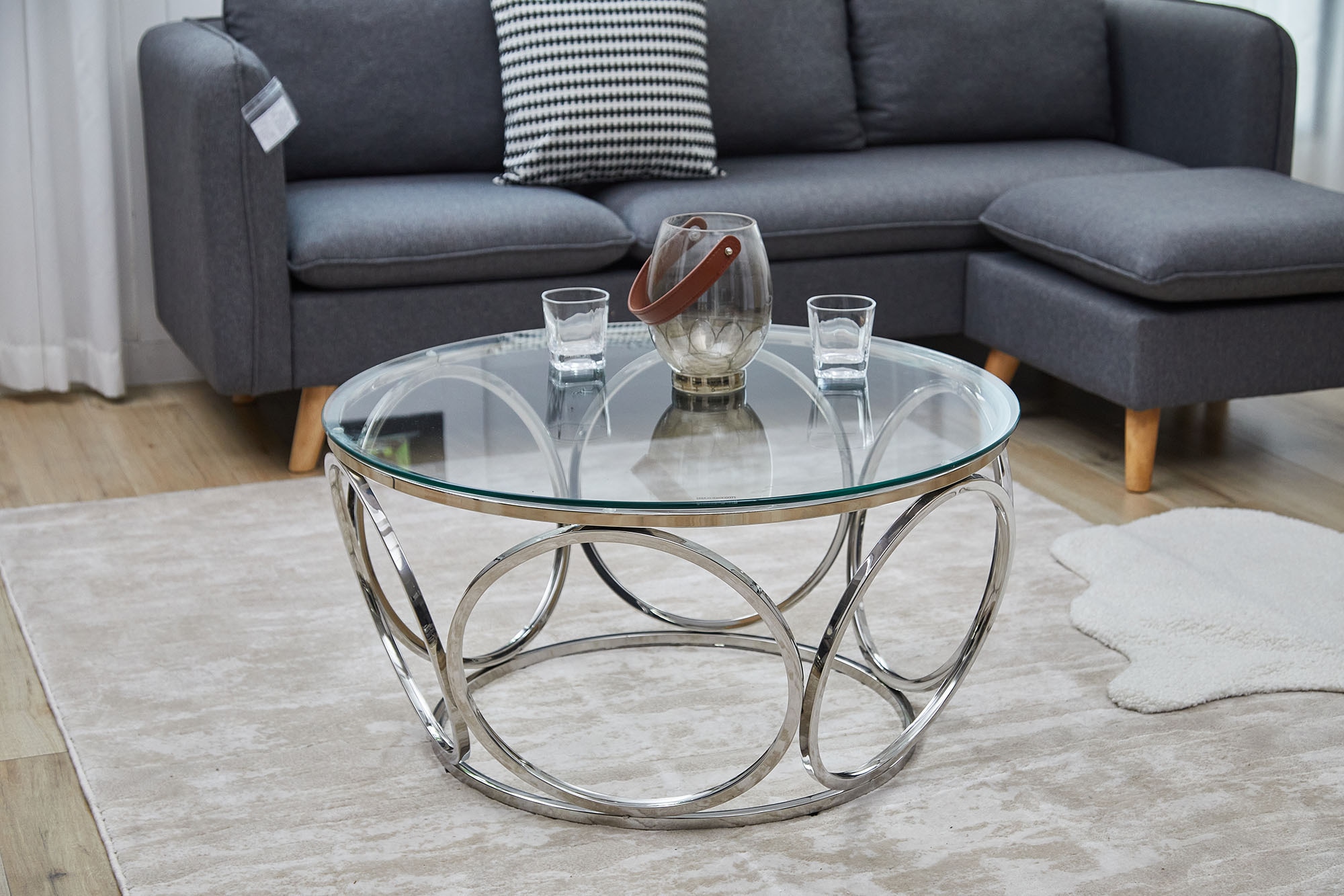 Image of SalesFever Couchtisch "Couchtisch im eleganten Stil" mit Design-Gestell aus Stainless Steel
