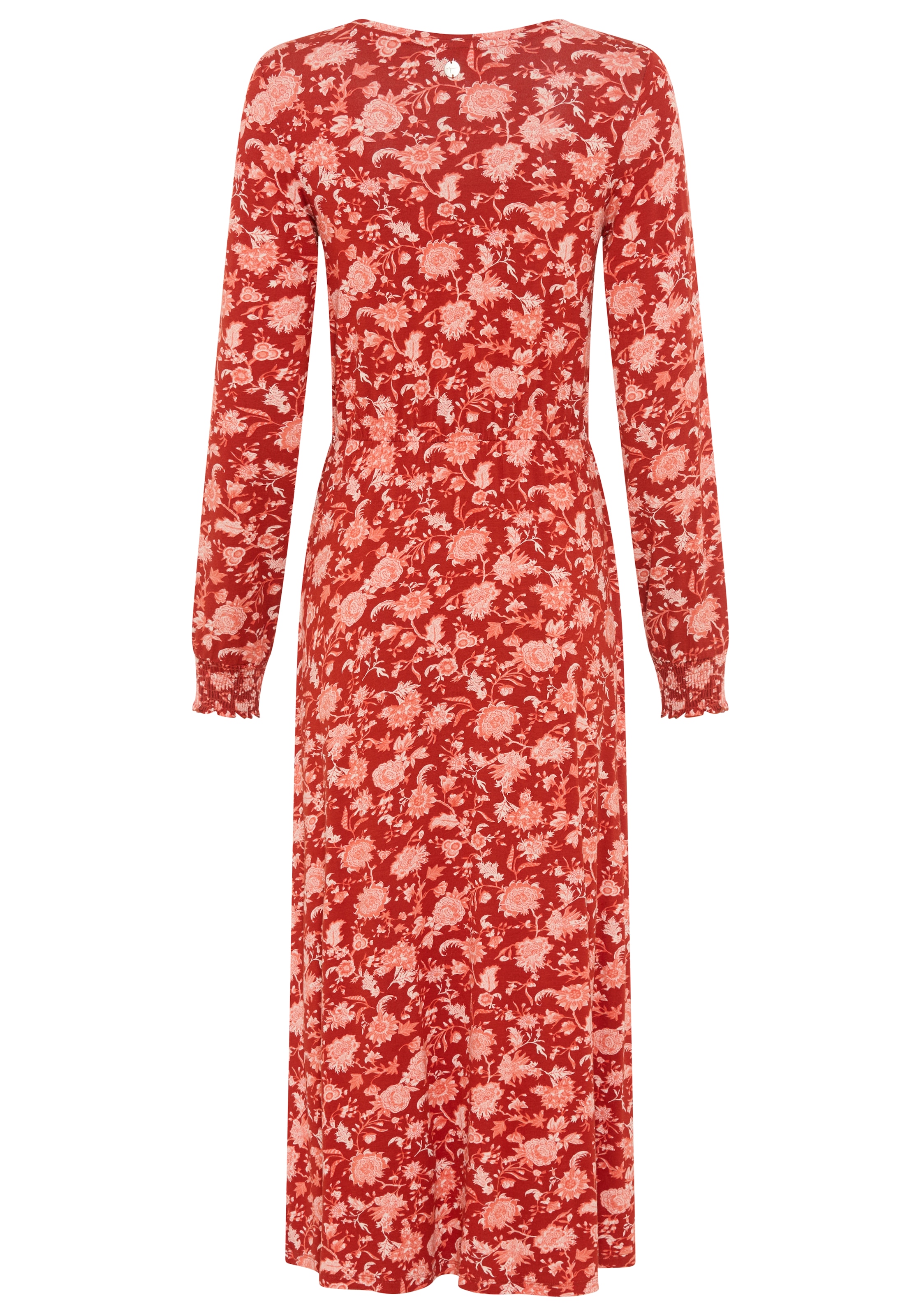 Tamaris Maxi robe »aus elastischer Viskosemischung, taillierte Passform« mit stilvollem Muster, ideal für die Übergangszeit
