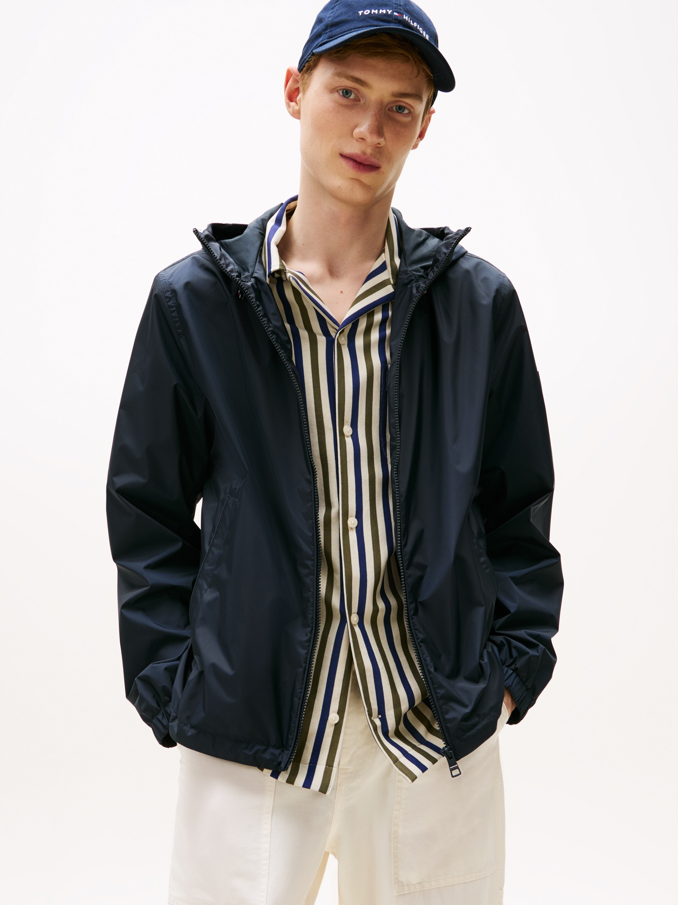 Image of Tommy Hilfiger Blouson "RWB HOODED JACKET" mit Kapuze Freizeitjacke, Übergangsjacke elastische Bündchen, wasserabweisend