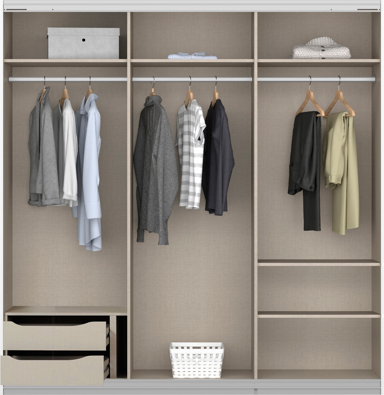 rauch Kleiderschrank »Mehrzweckschrank Aktenschrank Möbel Mietswohnung Schlafzimmer ORACLE« inkl. Schubladen-Einsatz und extra Einlegeböden MADE IN GERMANY