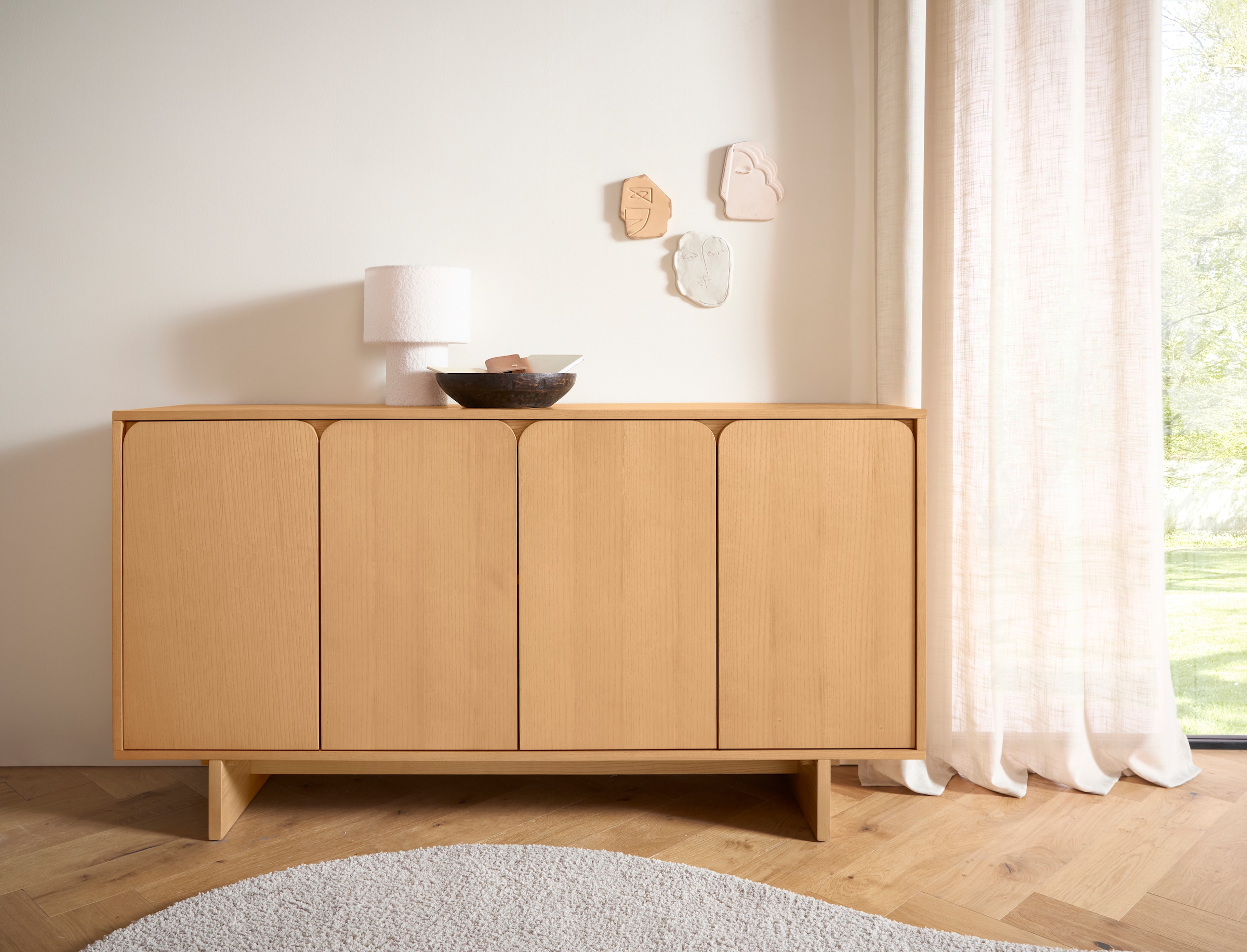 LeGer Home by Lena Gercke Buffet »Lurea« Breite 160 cm, Soft-Close, Push to open, Massivholzbeine