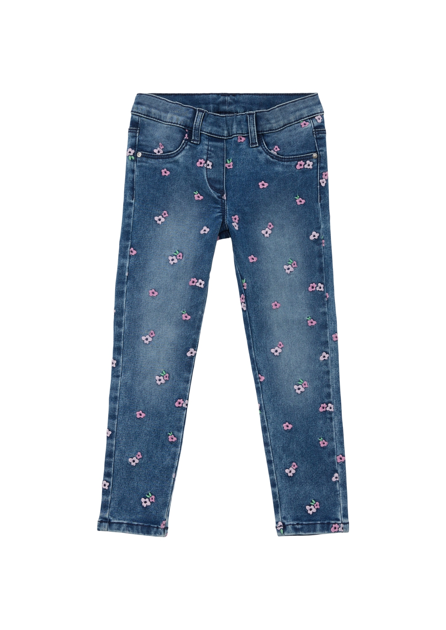 s.Oliver Junior 5-Pocket-Jeans, mit Blumenstickerei und Stretch