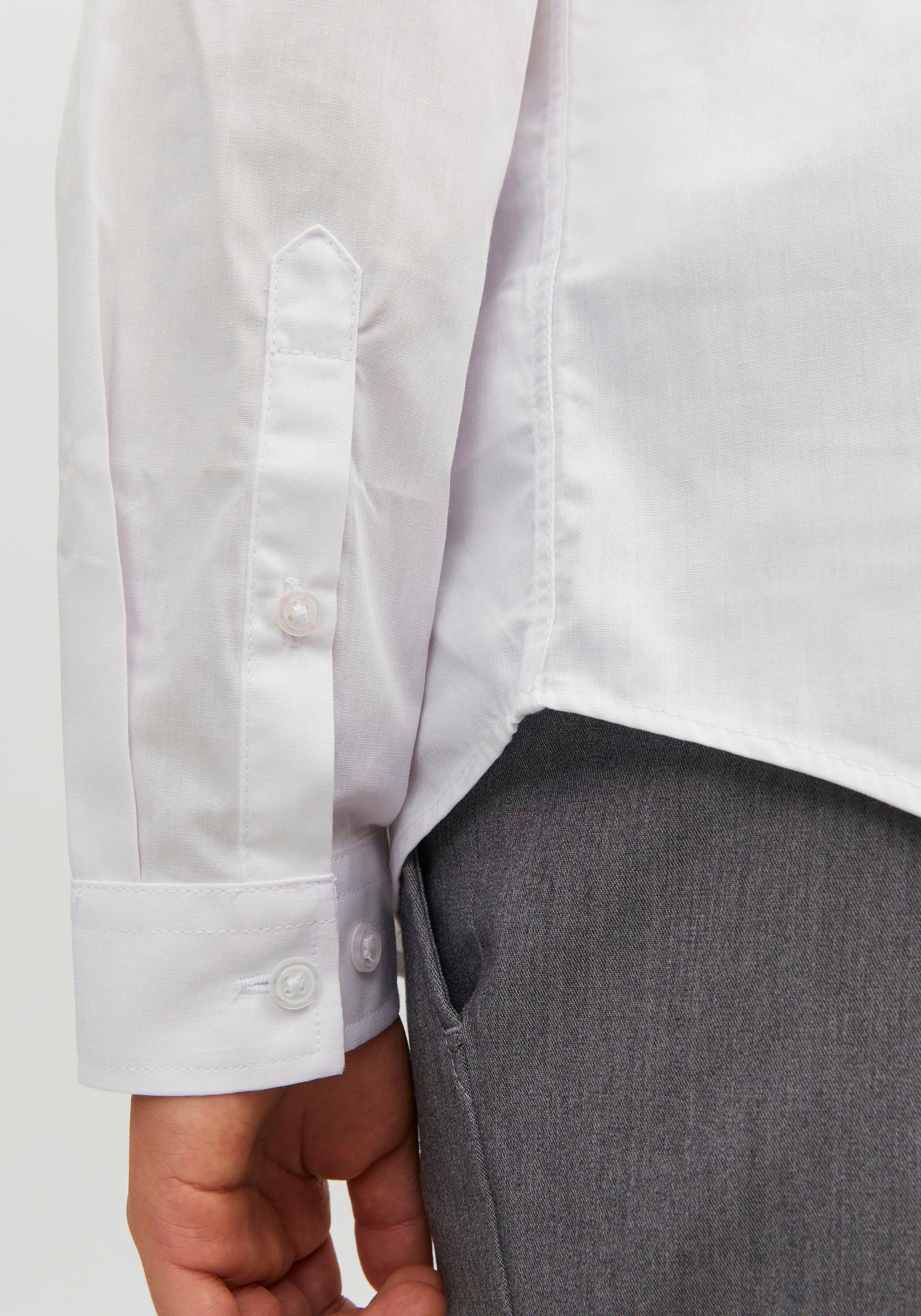 Jack & Jones Junior Langarmhemd »JJJOE SHIRT LS PLAIN NOOS JNR« Materialmix, regular fit