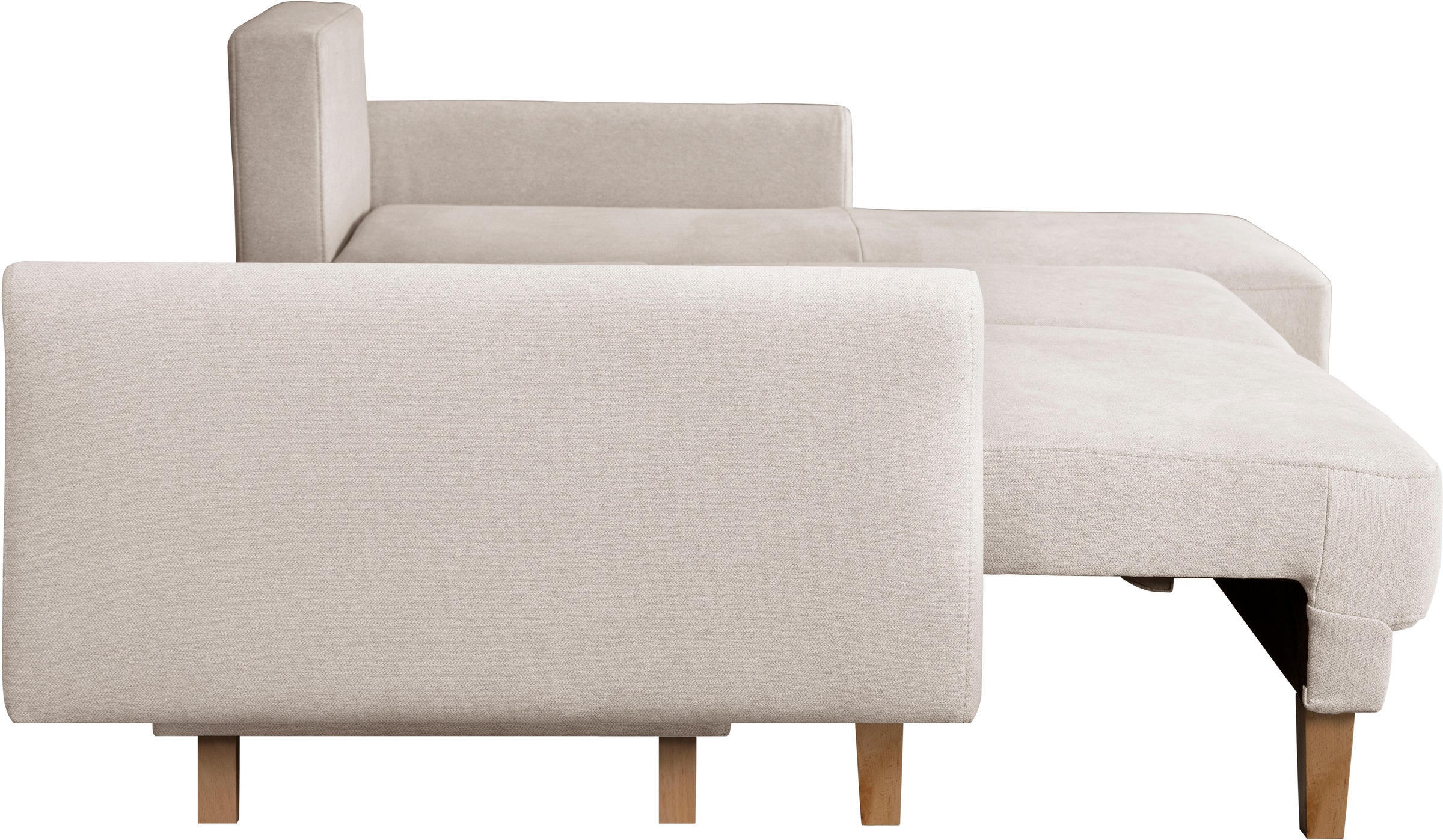 Home affaire Ecksofa »TRIPLO optionale Schlafsofa mit Bettkasten, Masse B/T/H: 234/164/89 cm«, L-Form wahlweise mit Bettfunktion - Liegefläche 132x210 cm
