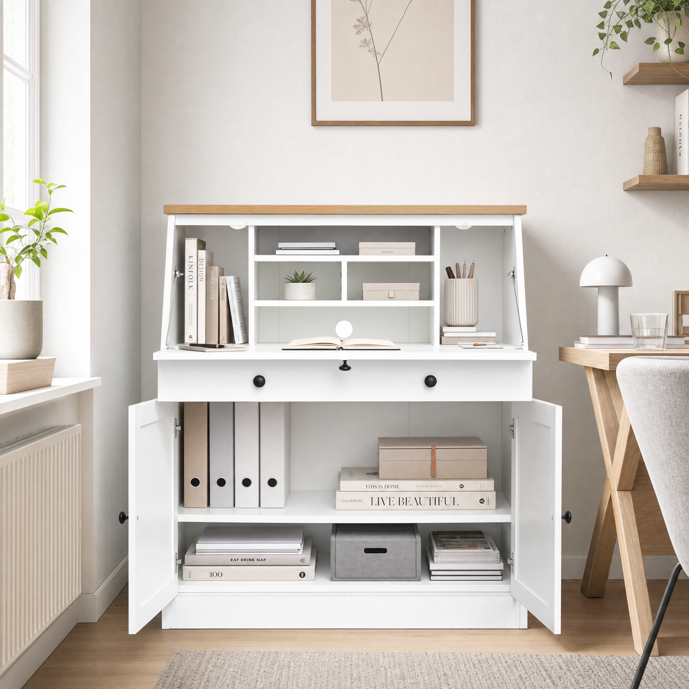 GOODproduct Sekretär »Ismund« viel Stauraum, mit Kabelkanal, Breite: 98 cm