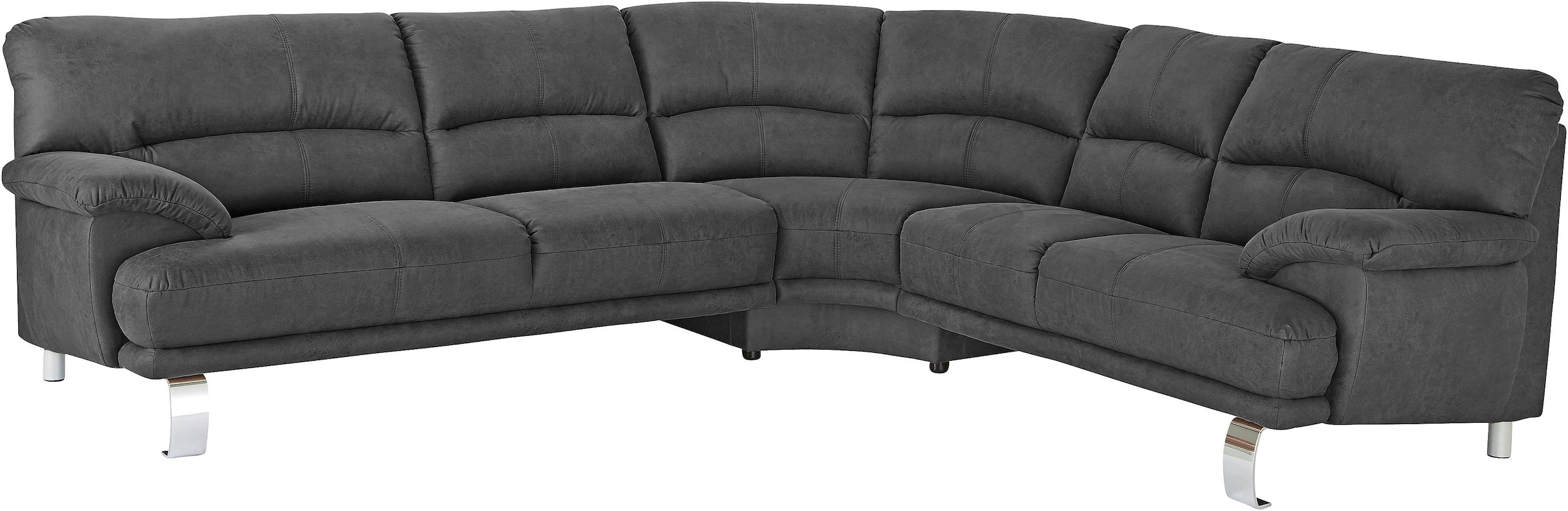 TRENDMANUFAKTUR Ecksofa »Cecilia II, in italienischen Design, bequem, hoher Sitzkomfort, L-Form«, extrabreite Armlehnen für noch mehr Sitzkomfort