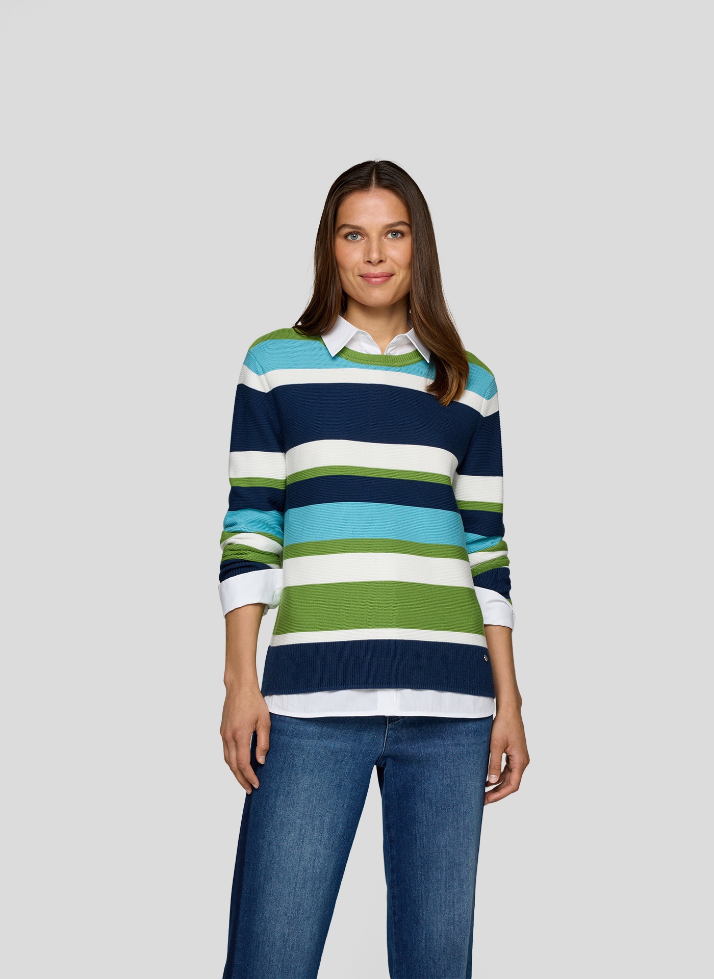 Image of Rabe Strickpullover in Colorblocking-Optik