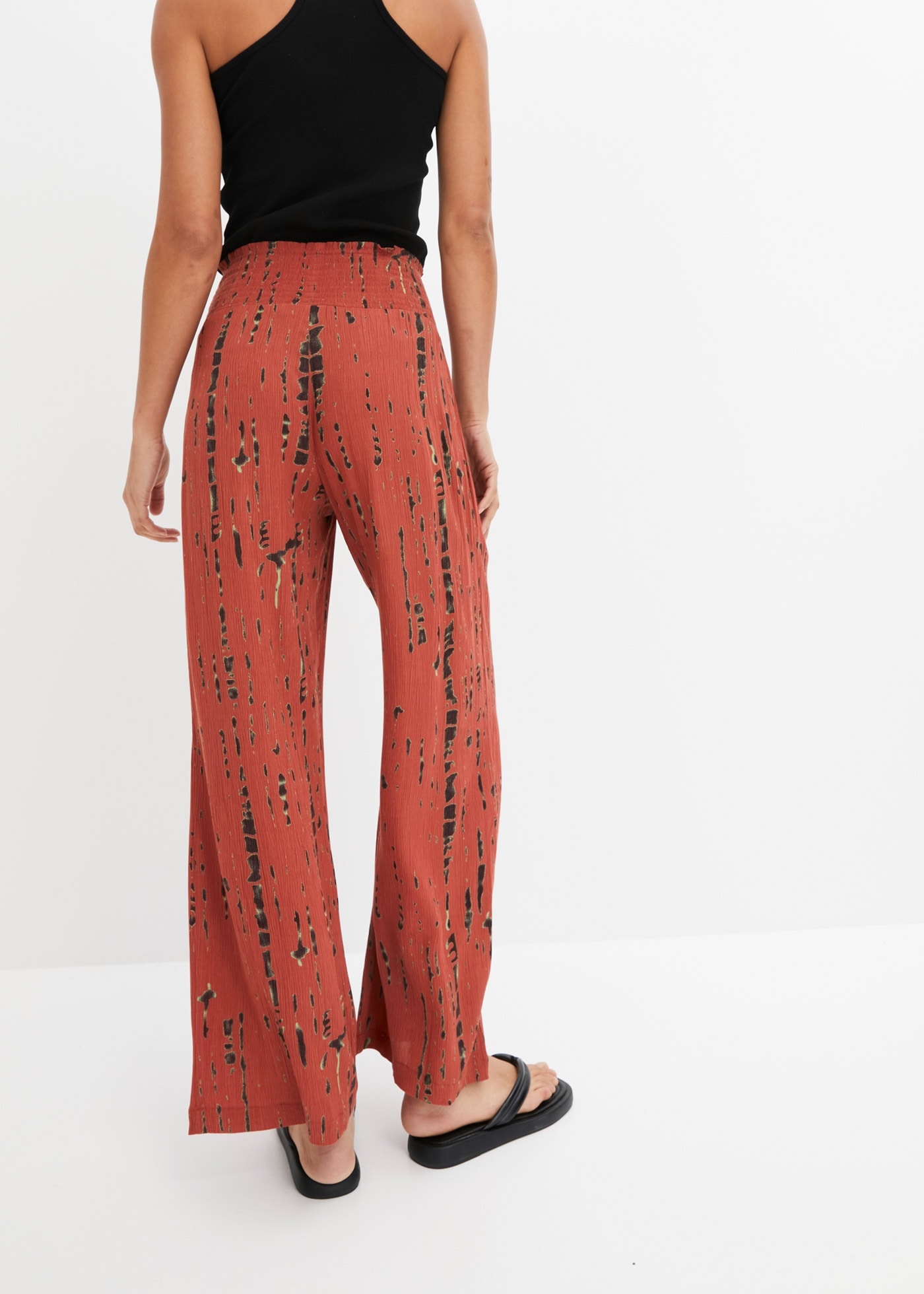bonprix Pantalon palazzo  aus Viskose, mit Gummibund, lockere Passform, femininer Stil