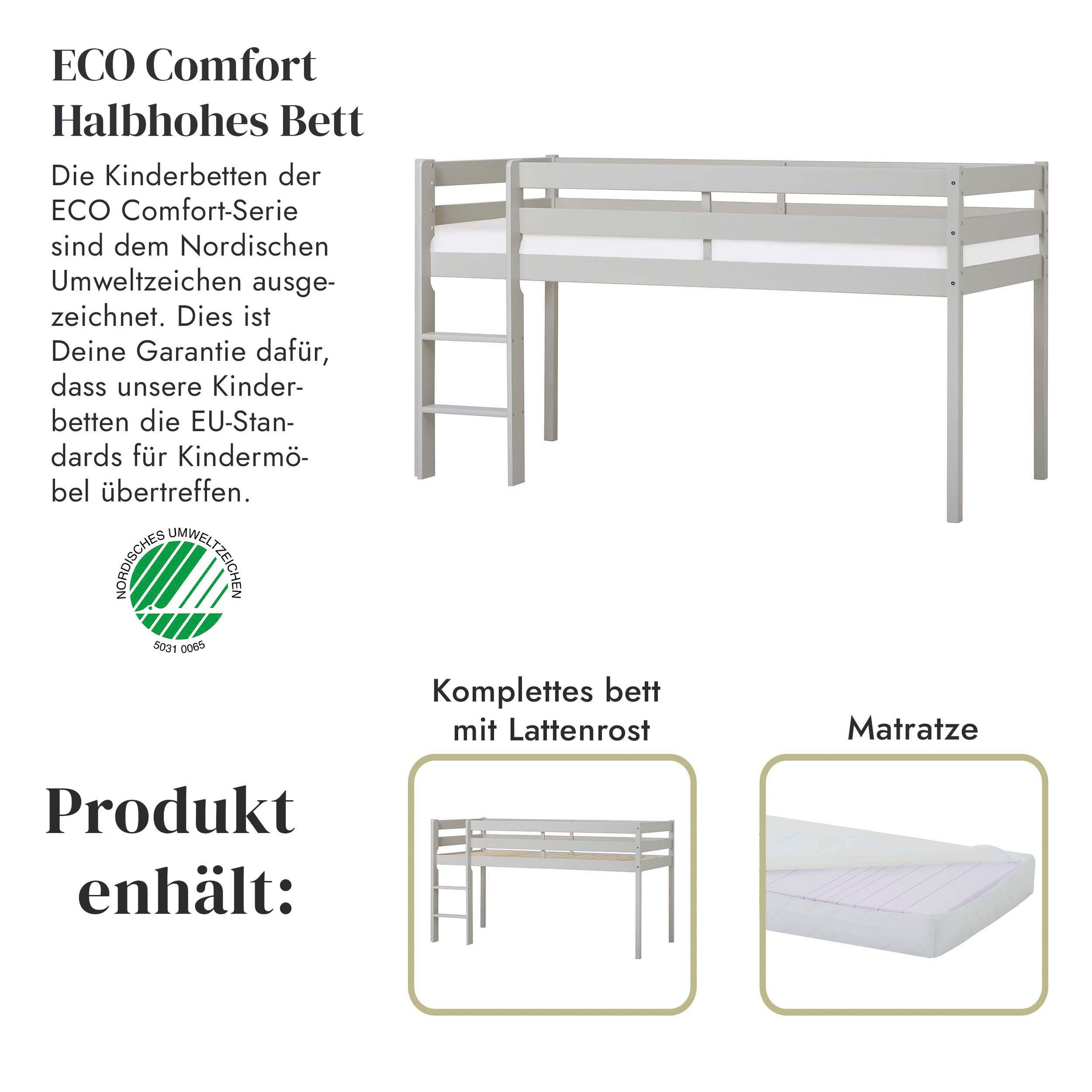 Hoppekids Spielbett »ECO COMFORT, Hochbett, in 2 Einzelbetten teilbar«, Höhe 72cm, Farbe & Grösse & Matratze