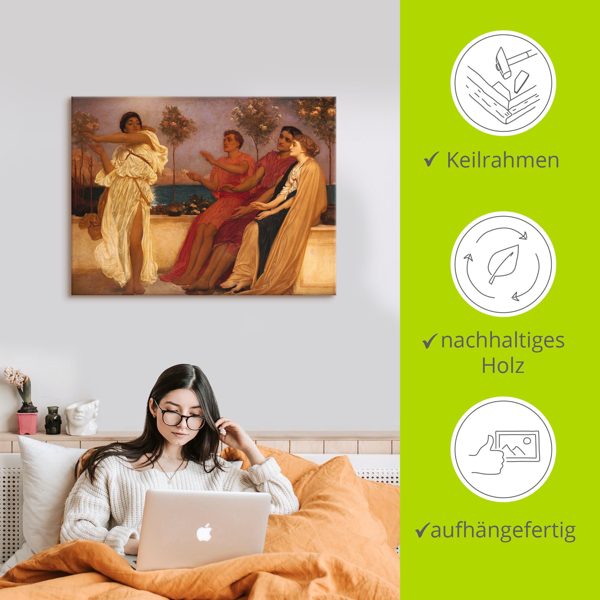 Artland Wandbild »Tanzendes griechisches Mädchen.«, Gruppen & Familien, (1 St.), als Leinwandbild, Poster in verschied. Grössen