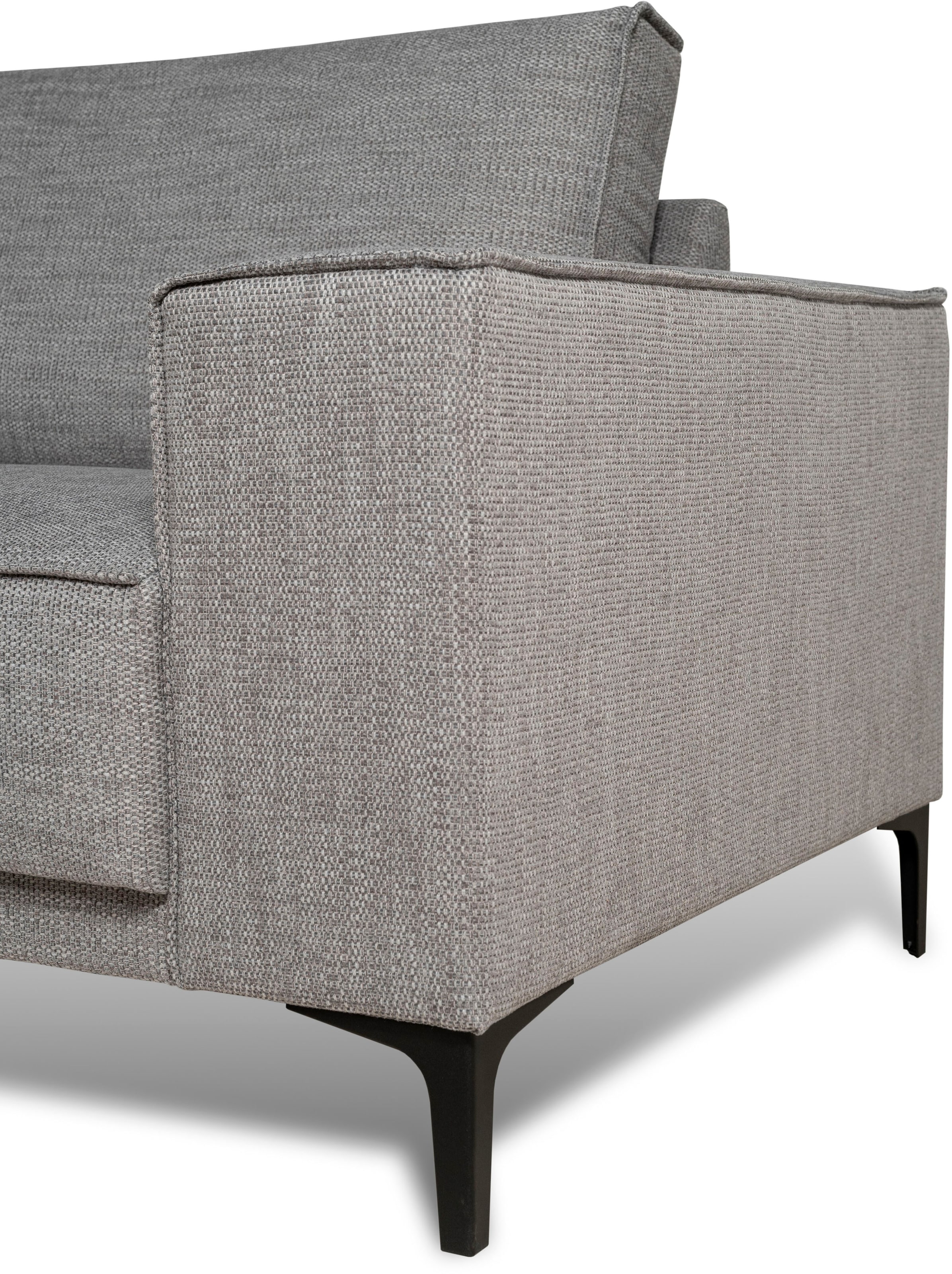 Places of Style Wohnlandschaft »XXL Sofa Oland, Struktur, Flachgewebe, Luxus-Microfaser, Boucle«, U-Form, 342 cm, Wellenunterfederung, Skandi-Design, Metallfüsse