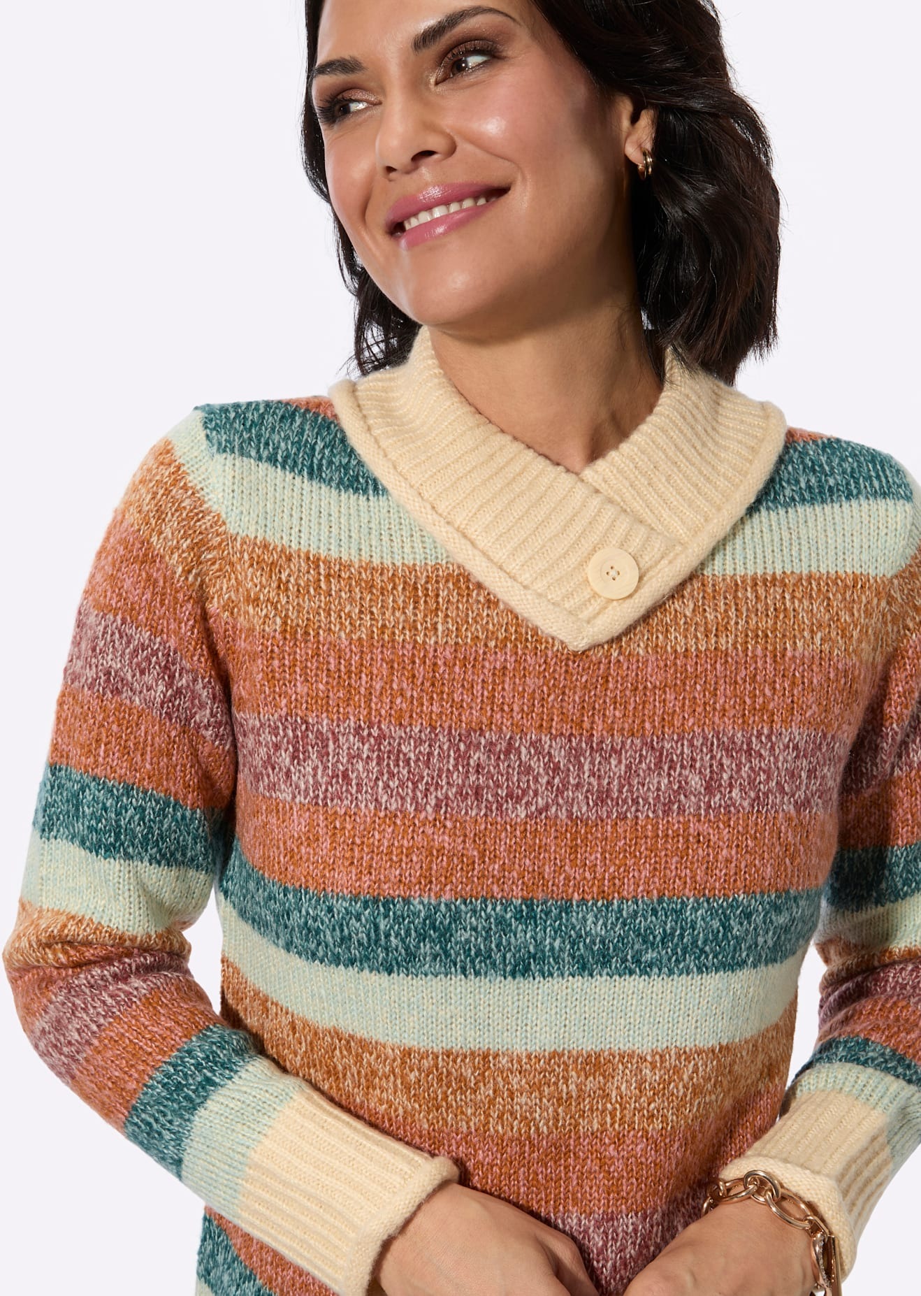 Casual Looks V-Ausschnitt-Pullover »Stehkragen-Pullover«