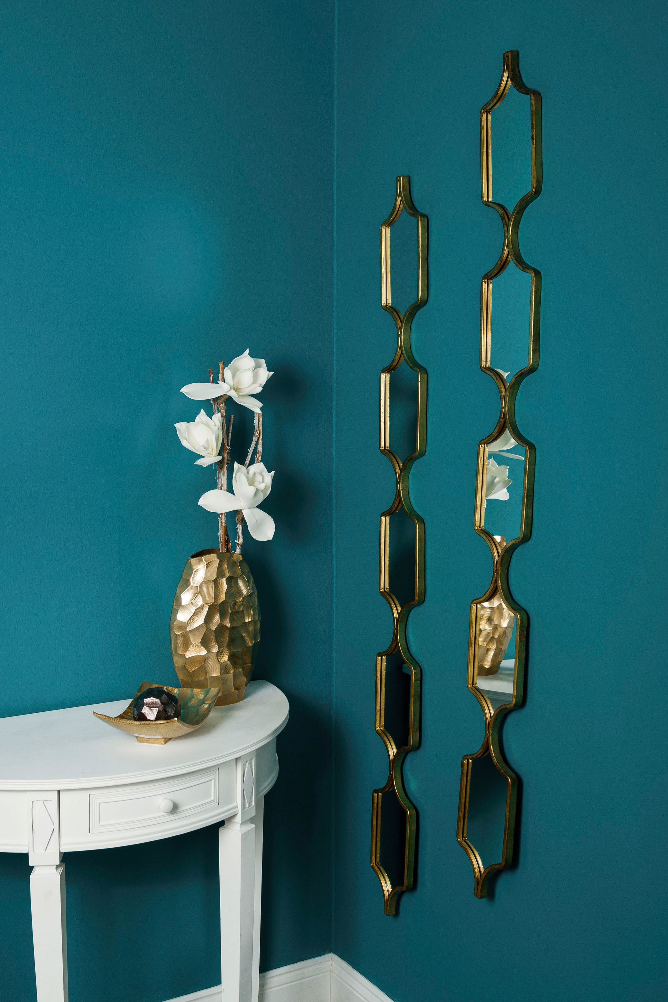 Image of Myflair Möbel & Accessoires Dekospiegel »2tlg. Wandspiegelset«, (Set, 2 St.), Wandspiegel, Wanddeko, Rahmen goldfarben, bestehend aus 5 Spiegelelementen, Wohnzimmer bei Ackermann Versand Schweiz