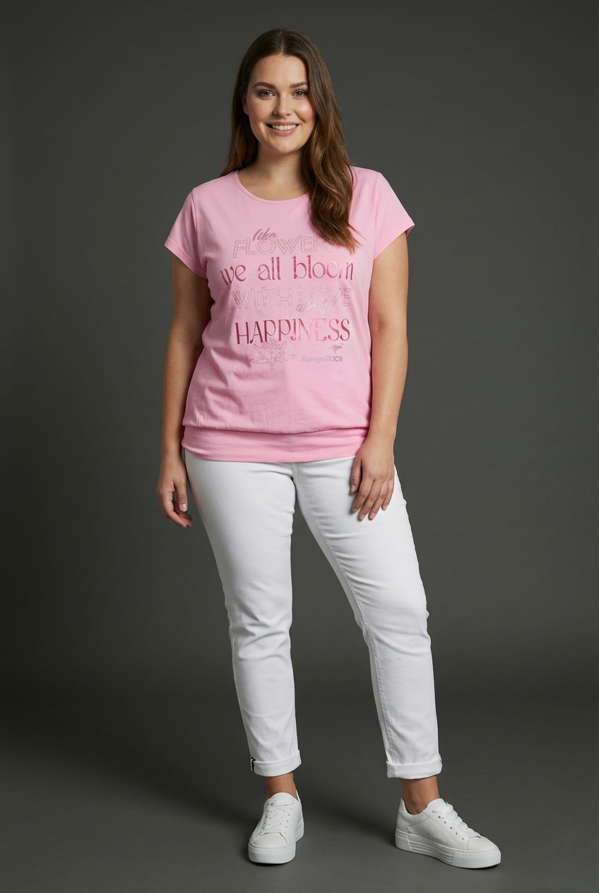 KangaROOS T-shirt Figurumspielende Passform, breiter Bund am Saum, grosse Grössen