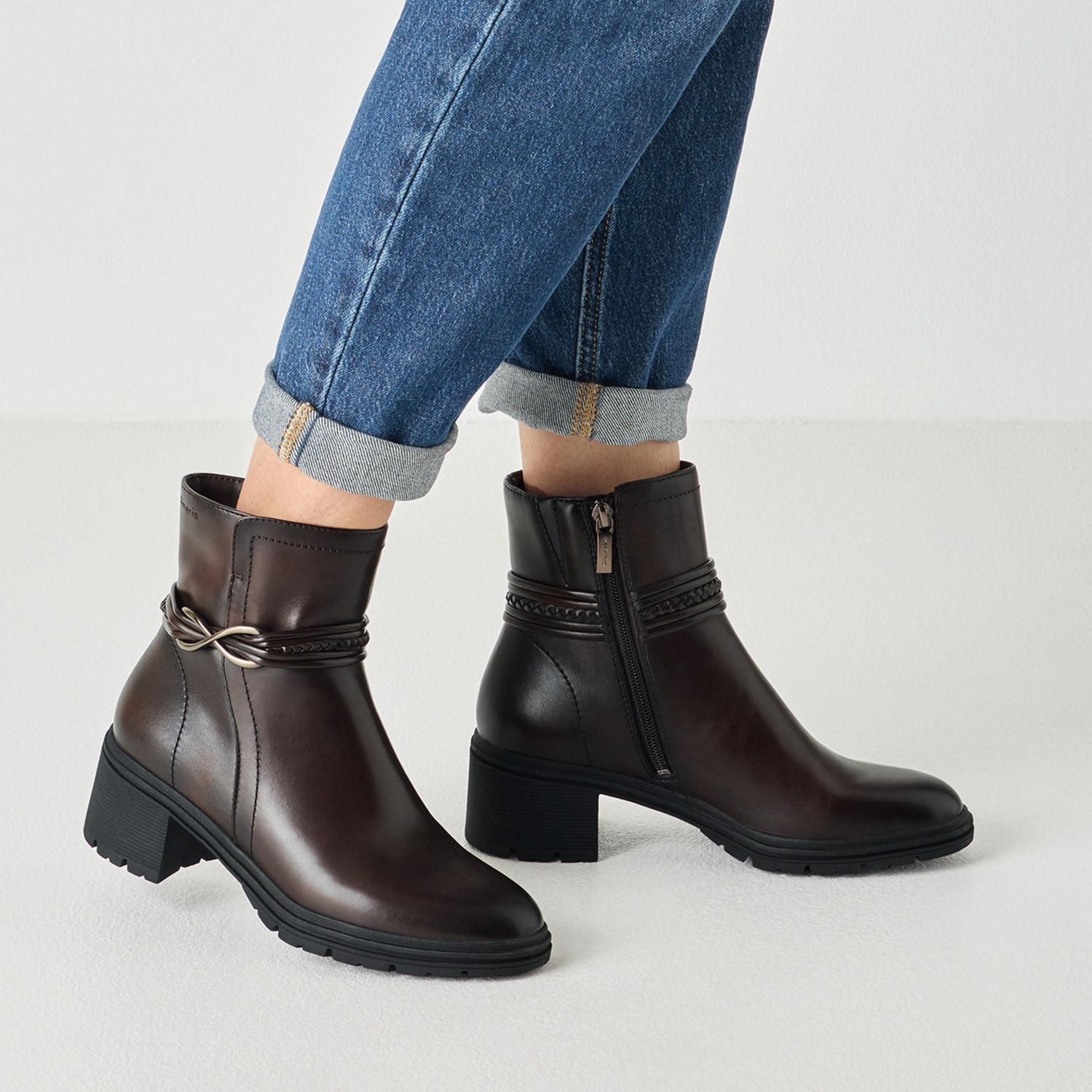 Tamaris Stiefelette  Blockabsatz, Boots mit Zierriemen und Schmuckelement