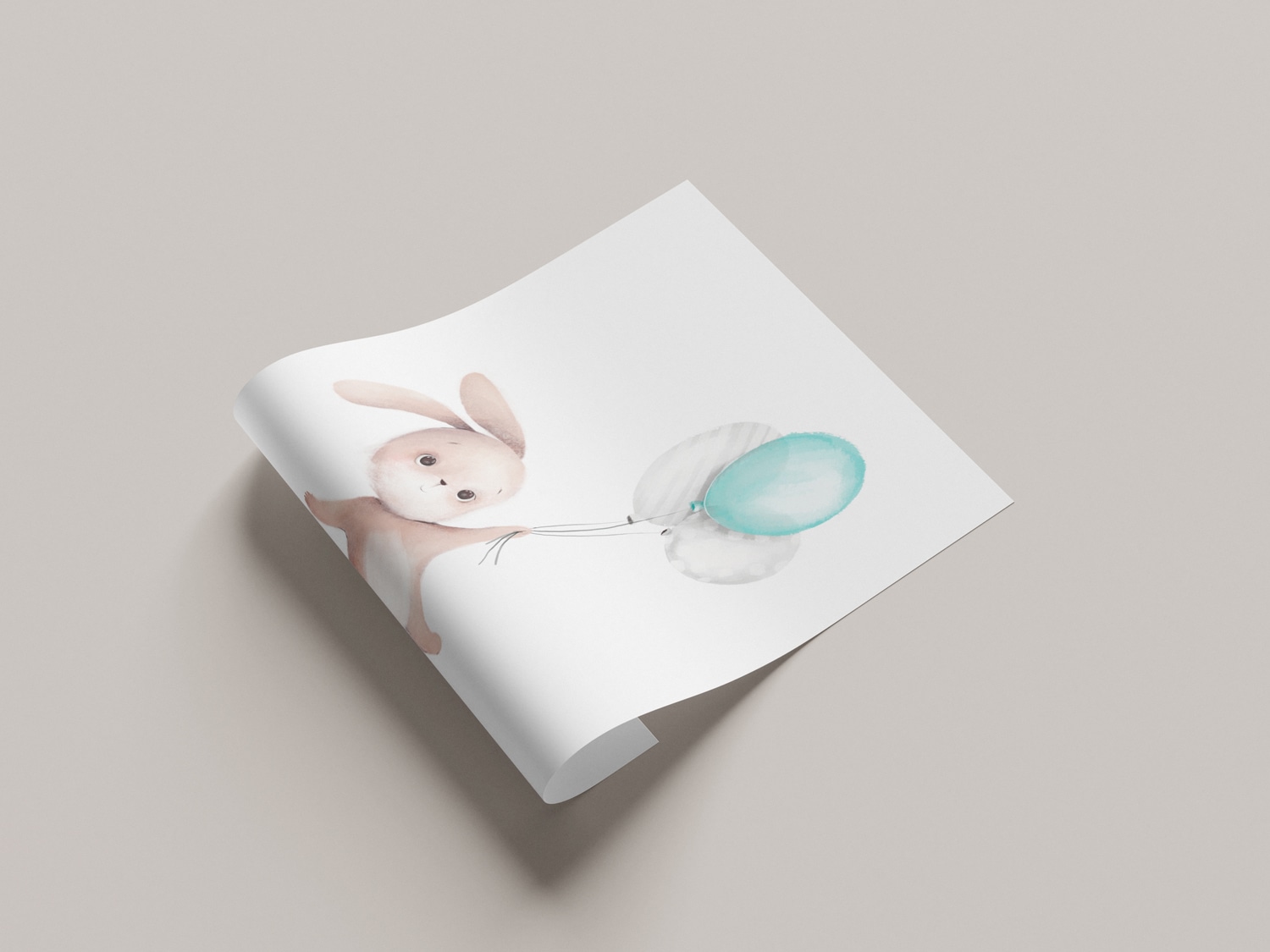 Lüttenhütt Bild mit Rahmen »oder Poster, Fliegender Hase mit Luftballons« Fantasy | Luftballon | Tiere 1 Stk. tlg. HD Premium Druck