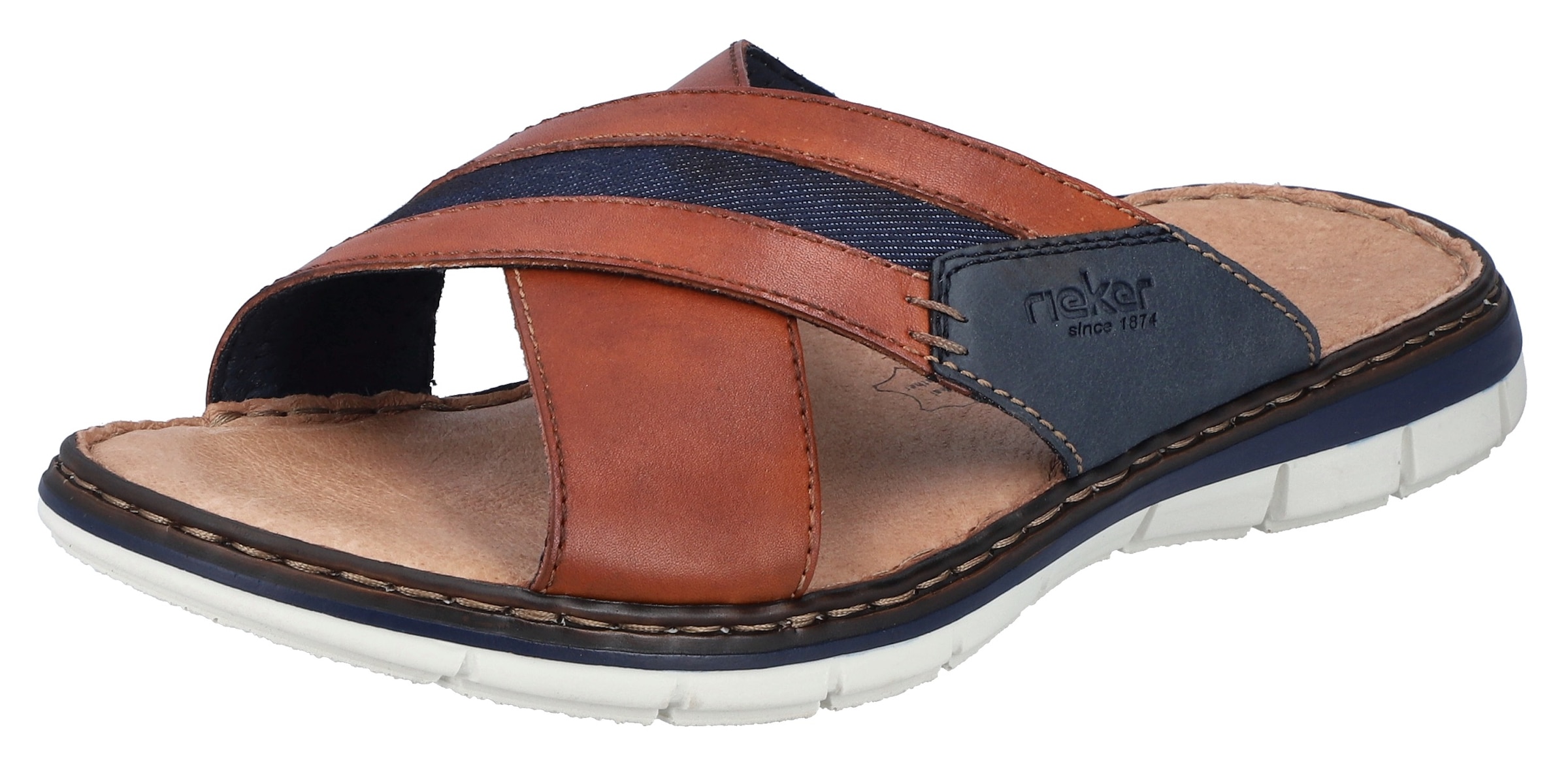 Image of Rieker Pantolette, Sommerschuh, Strandschuh, Hausschuh mit weicher Innensohle