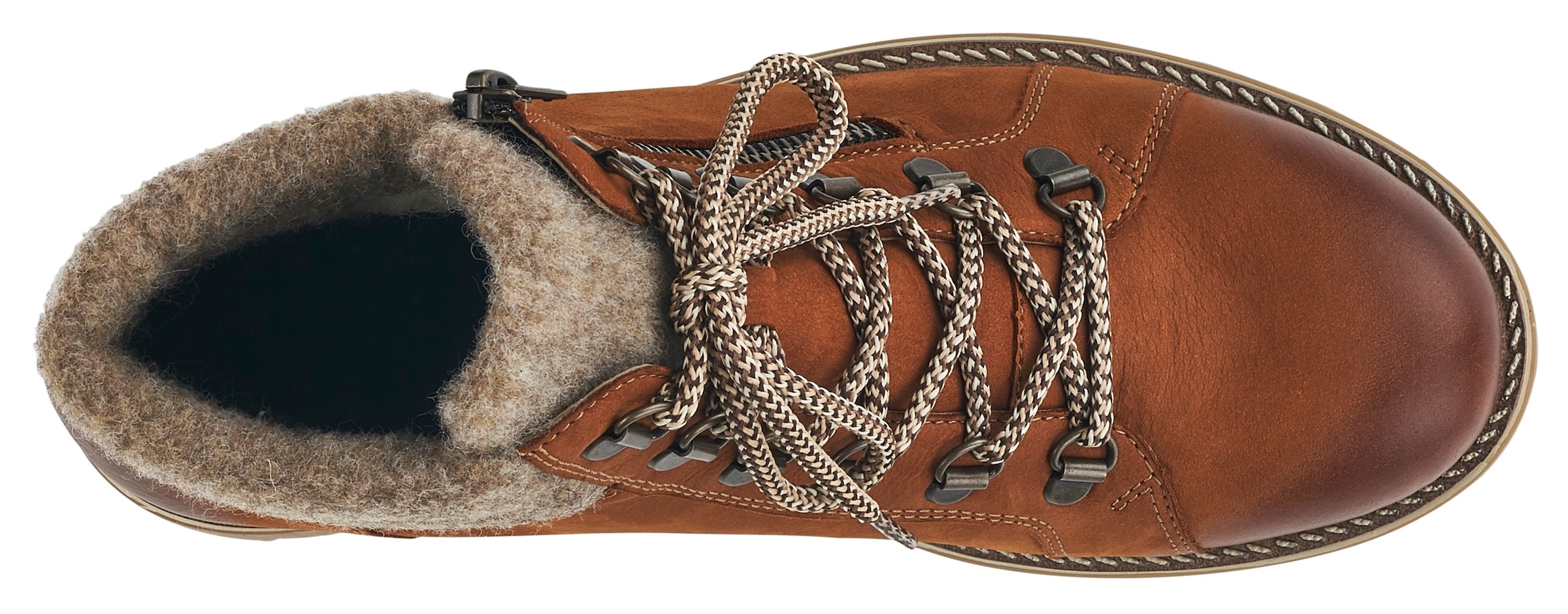 Remonte Winterboots, Blockabsatz, Outdoorschuh, Schnürschuh im trendigen Bergsteiger-Look