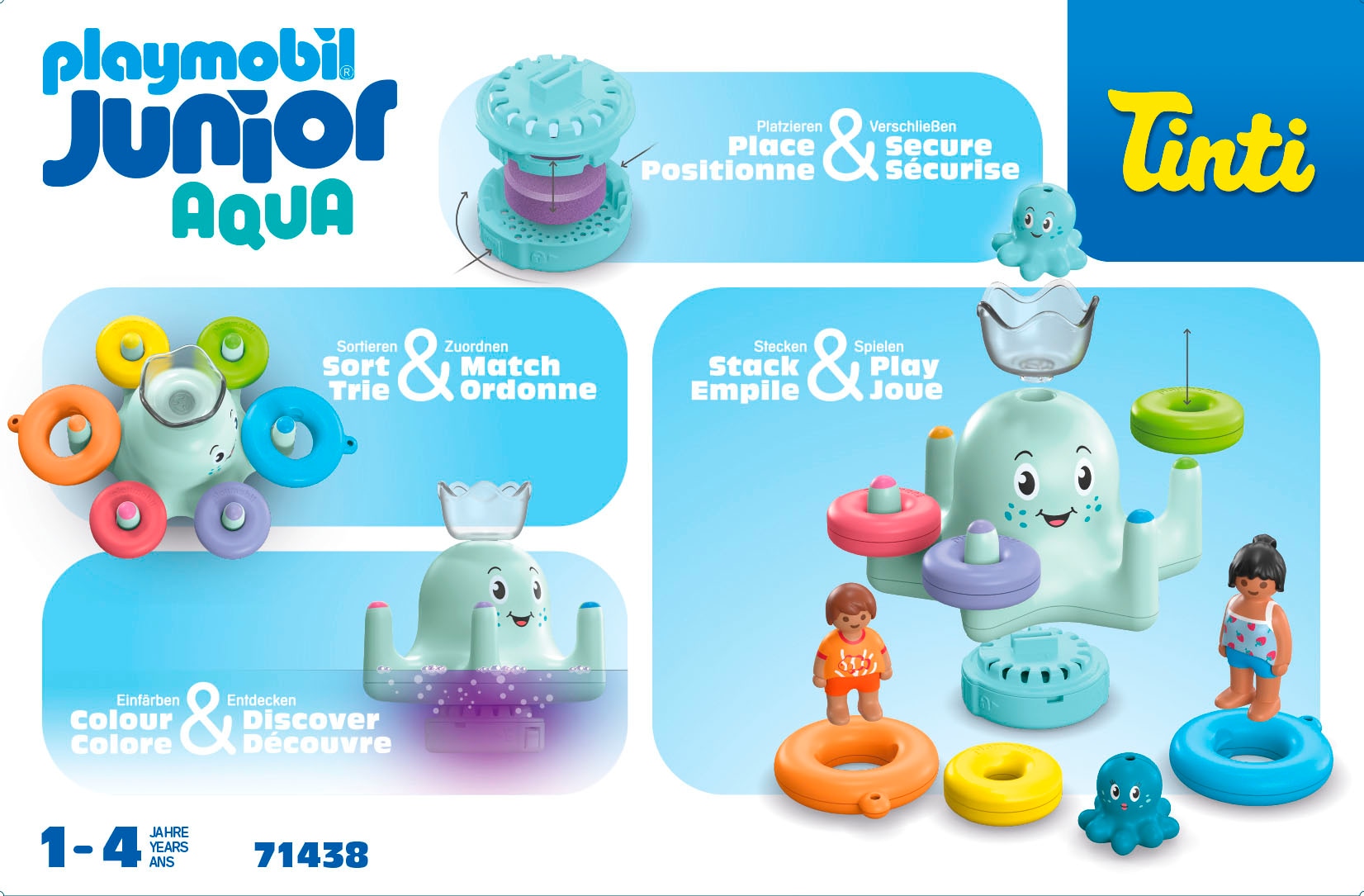 Playmobil® Konstruktions-Spielset »Bunter Tintenfisch, inkl. 3 Tinti-Badetabletten (71438)« JUNIOR AQUA & Tinti; Made in Europe