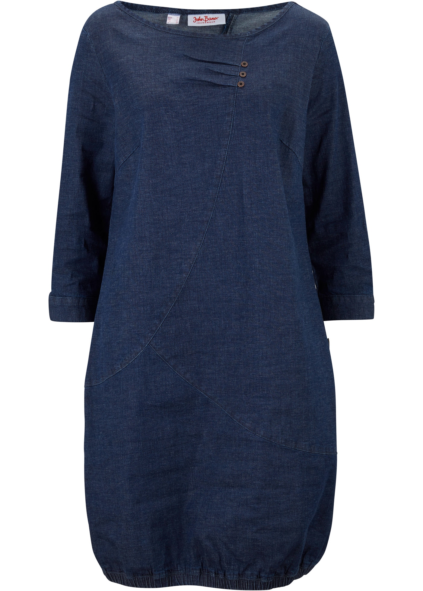 bonprix Robe en jean 1 tlg. für Frühling und Sommer, aus Baumwolle mit Elasthan, mit 3/4-Ärmeln