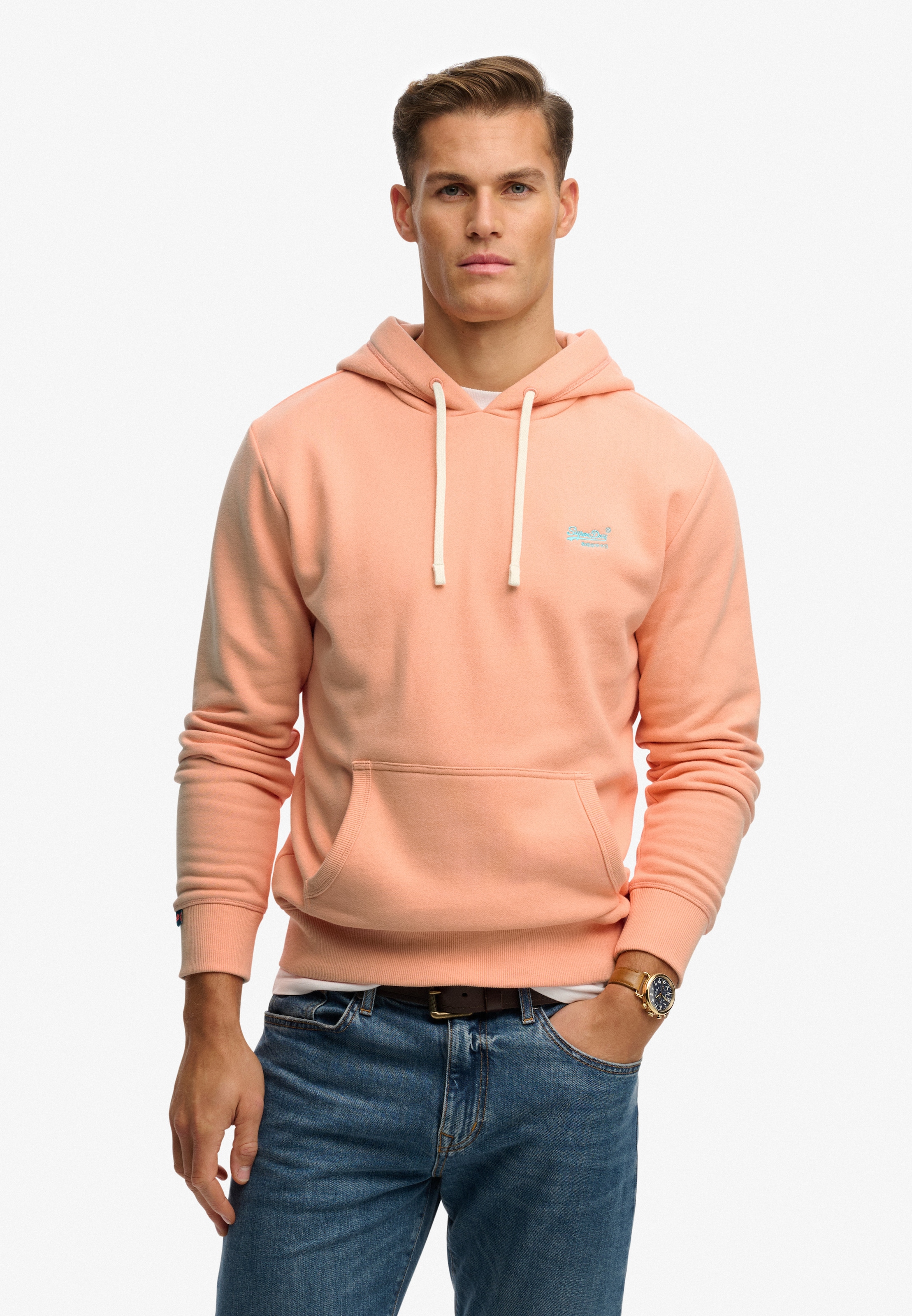 Superdry Sweat à capuche »Essential Logo Classic Hood«, mélange de coton, coupe ample
