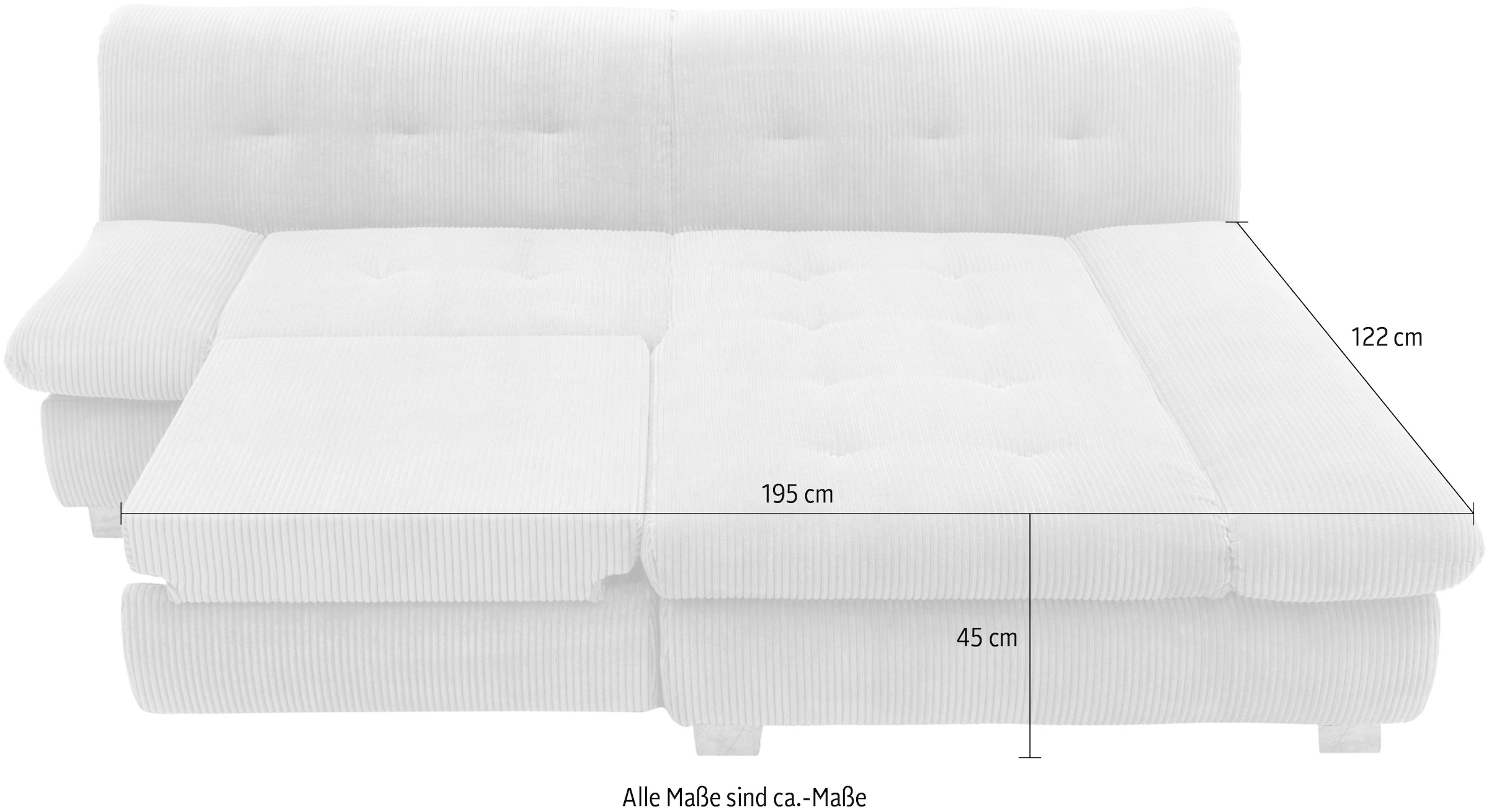 DOMO collection Ecksofa »100031 kompakte Stellmasse, komfortabel und bequem, L-Form«, wahlweise mit Bettfunktion und Armteilverstellung. Breite 234cm