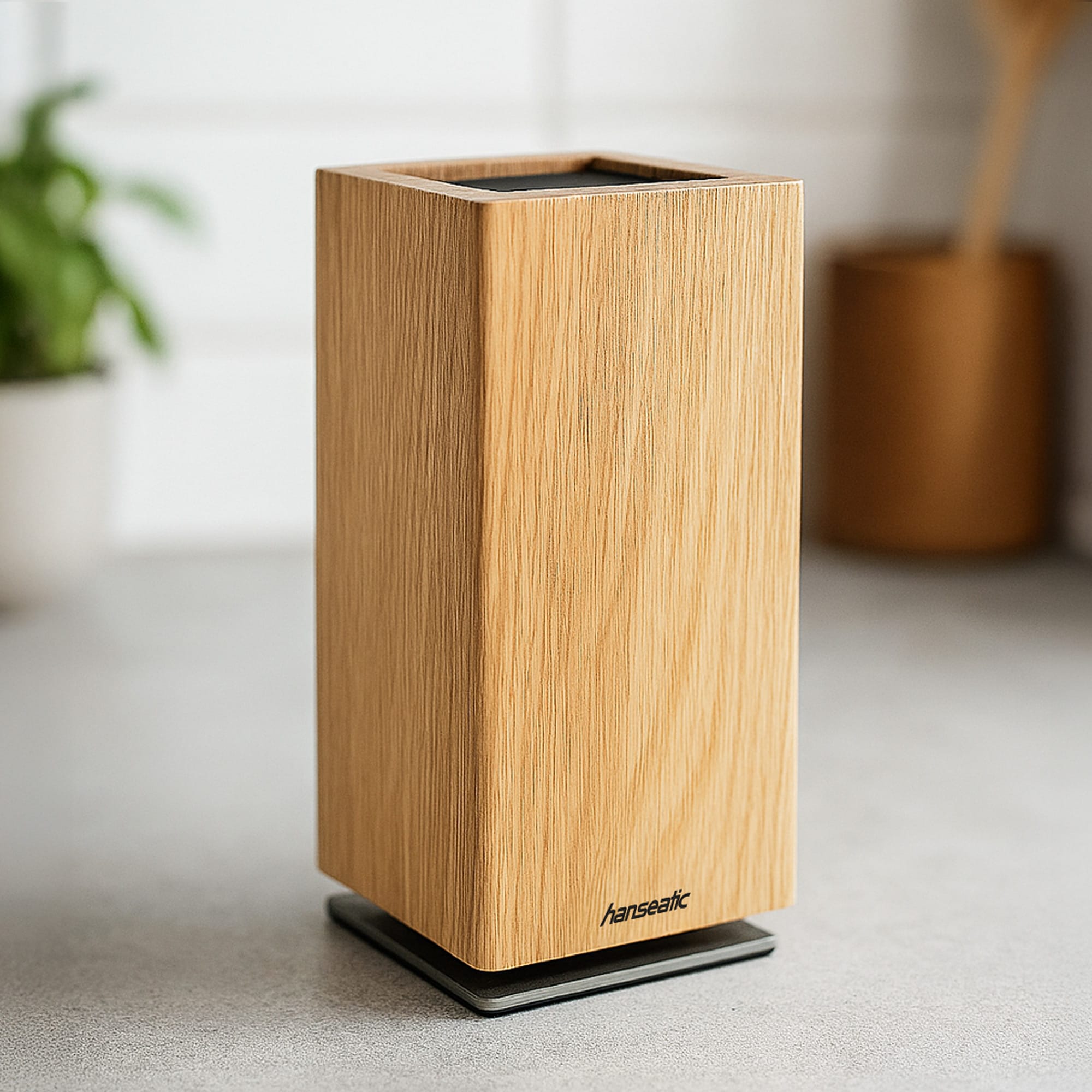 Hanseatic Bloc à couteaux magnétique »hanseatic PREMIUM, Messerblock aus Holz« 1 cuis elegantes Design, herausnehmbarer Borsteneinsatz, 360-Grad-drehbar