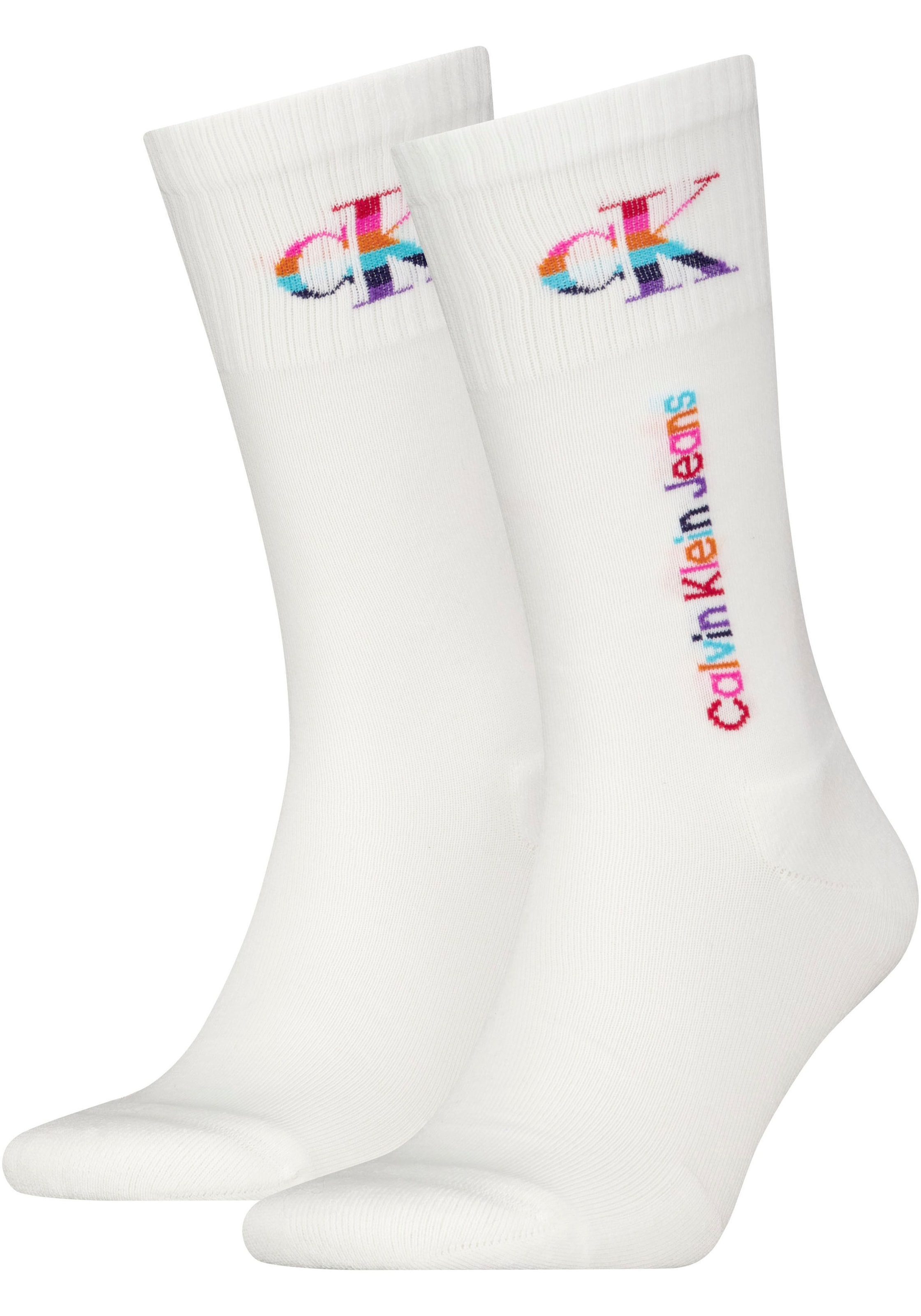 Calvin Klein Jeans Socken, (Packung, 2er-Pack), mit Regenbogen-Logo