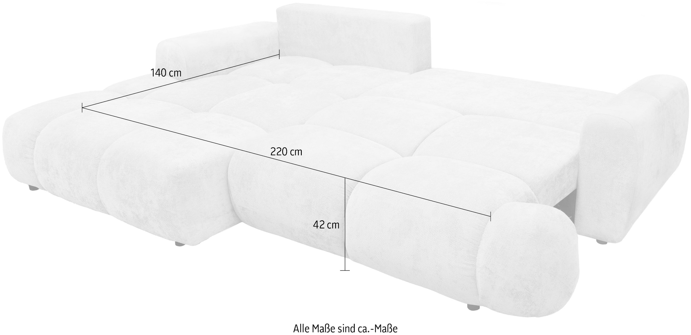 exxpo - sofa fashion Canapé d'angle inkl. Bettfunktion und Bettkasten,toller Sitzkomfort, Steppung im Sitz