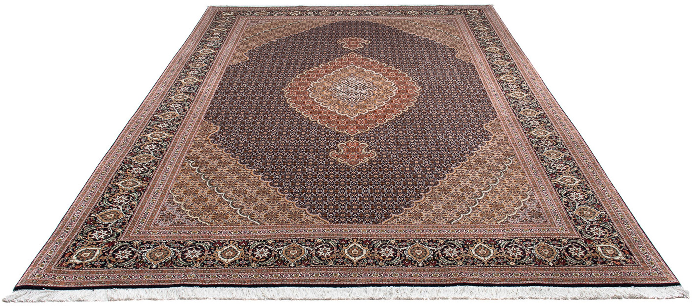 Image of morgenland Orientteppich »Perser - Täbriz - 303 x 202 cm - dunkelbraun«, rechteckig, 10 mm Höhe, Wohnzimmer, Handgeknüpft, Einzelstück mit Zertifikat bei Ackermann Versand Schweiz
