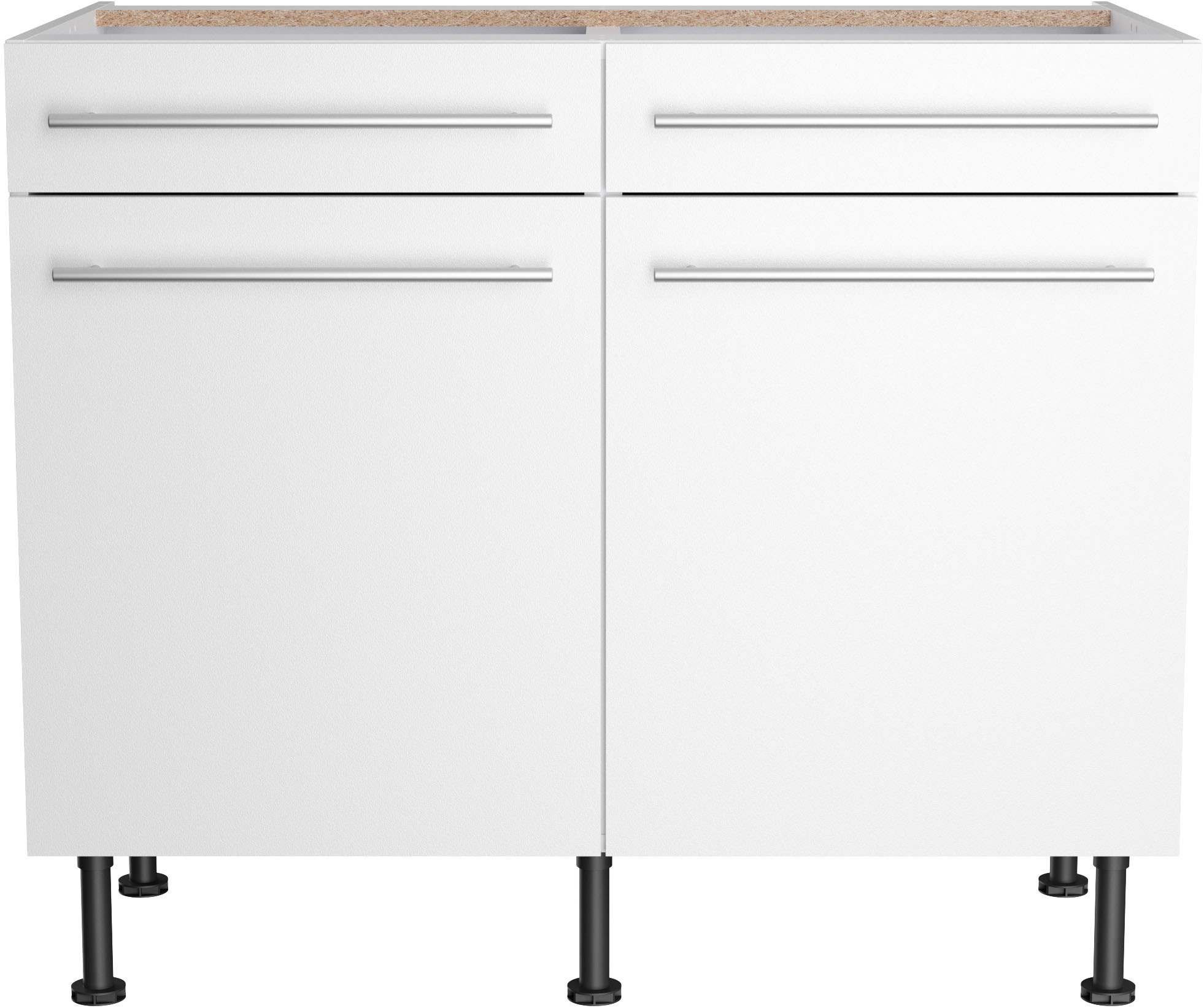 KOCHSTATION Unterschrank »KS-Bern2«, Breite 100 cm, 2 Türen, 2 Schubkästen, 1 Einlegeboden