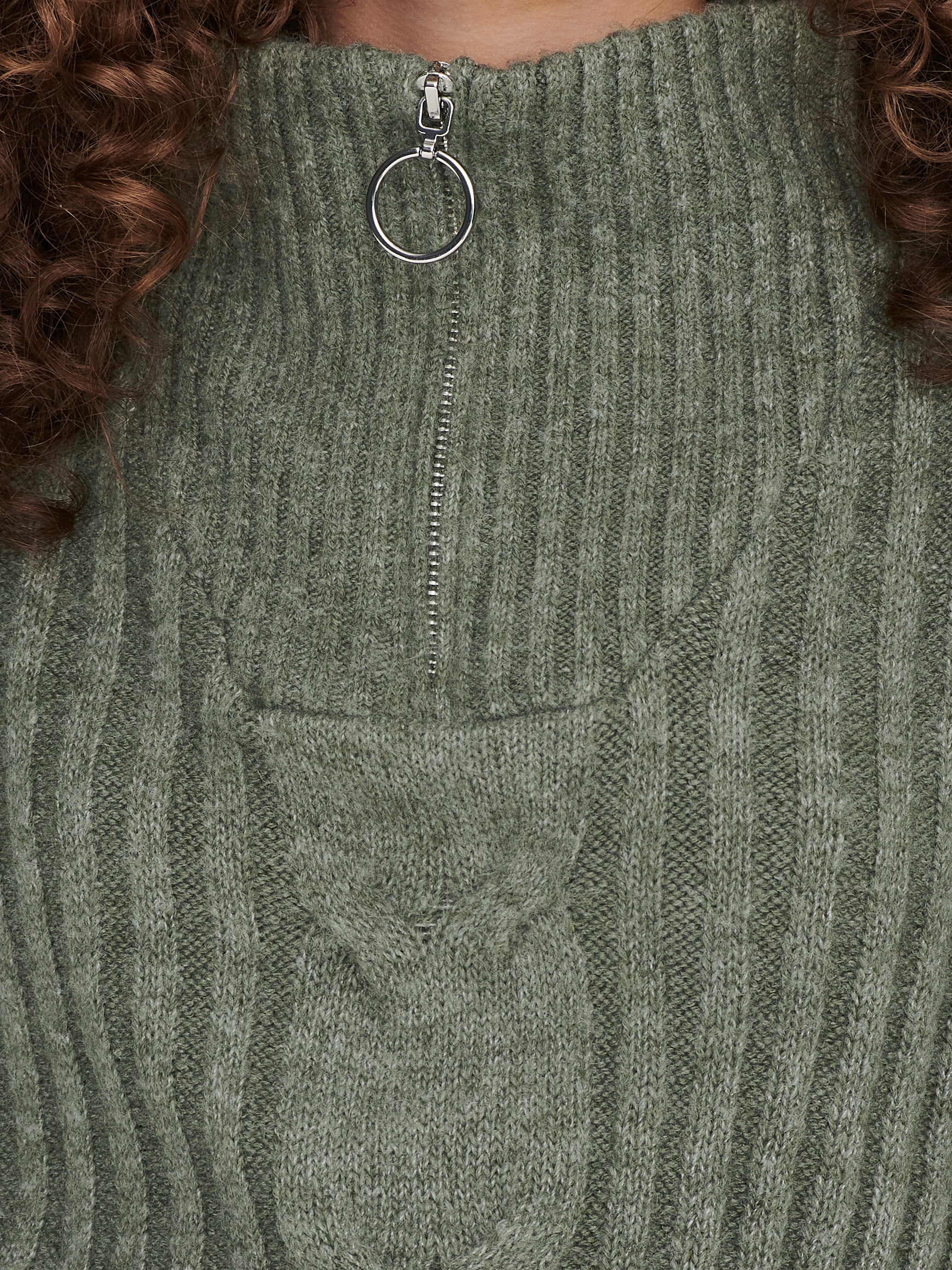 JDY Pull à col montant »JDYANDREA L/S ZIP CABLE PULLOVE KNT NOOS«