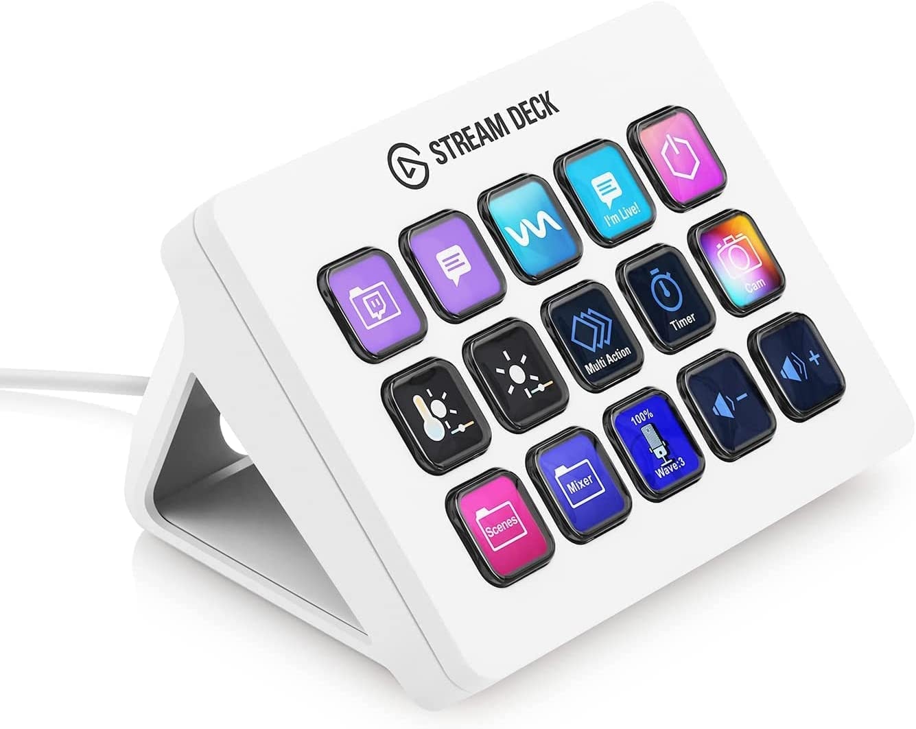 Elgato Mikrofon »Mikrofon Wave:3 White & Stream Deck Mk.2 White Bundle«