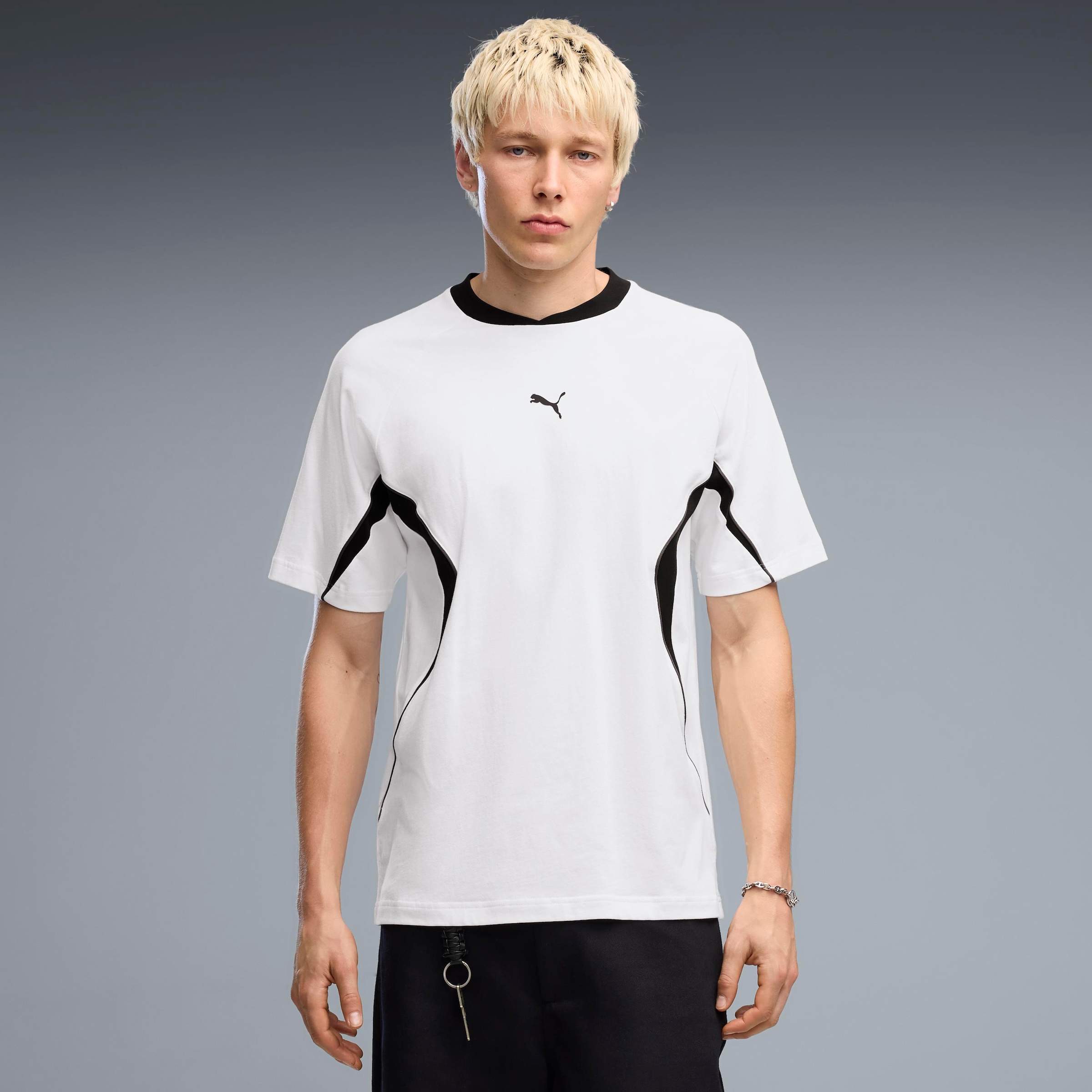Image of PUMA T-Shirt "SPORT RELAXED BLOCKING TEE" mit Rundhalsausschnitt, Kurzarmdesign, unifarben, aus Baumwolle