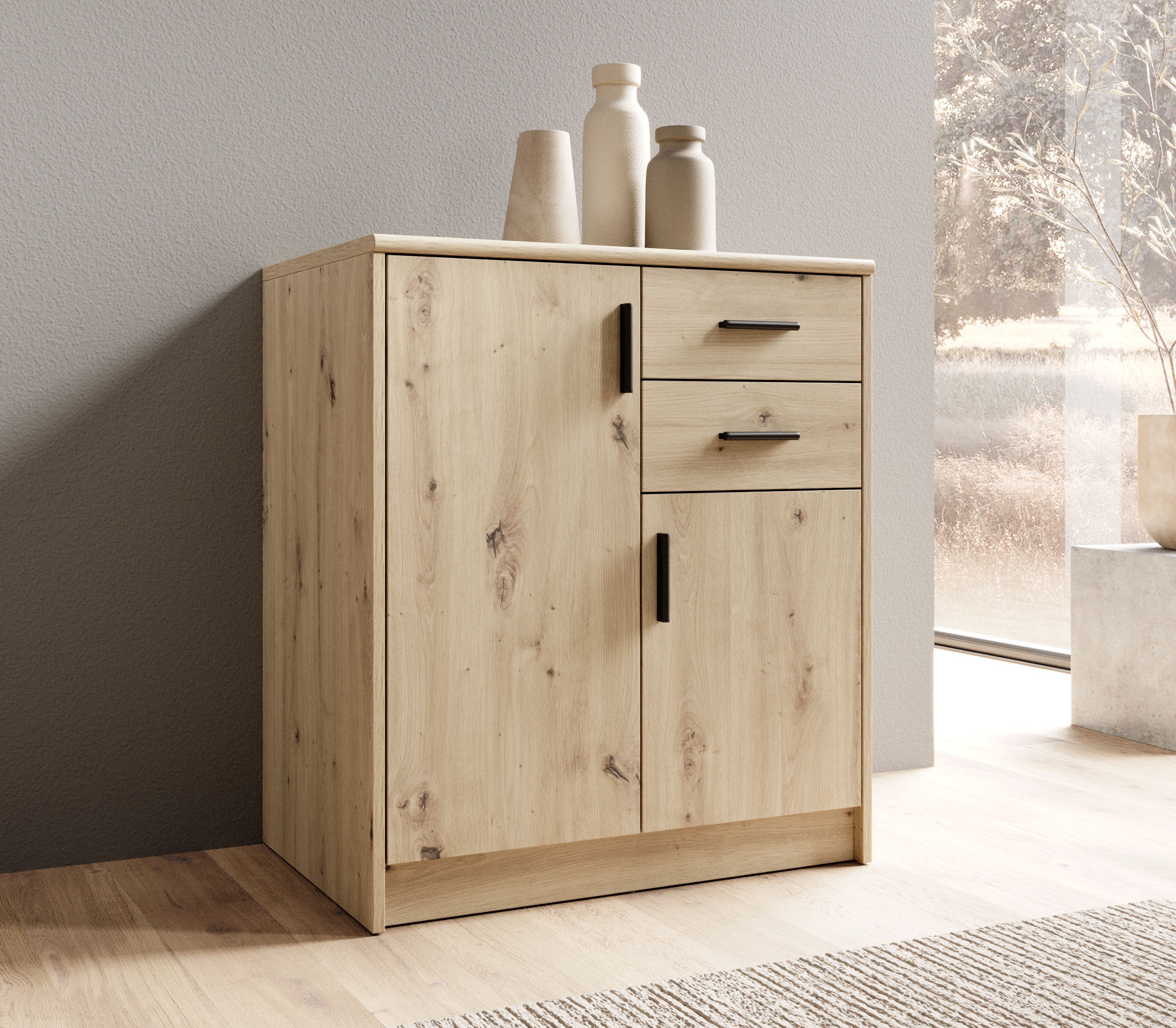 HBZ Sideboard »Nelly Kommode, BxHxT 74x86x50cm« 1 Stk. tlg. Breite 74cm, Einlegeböden verstellbar, foliert