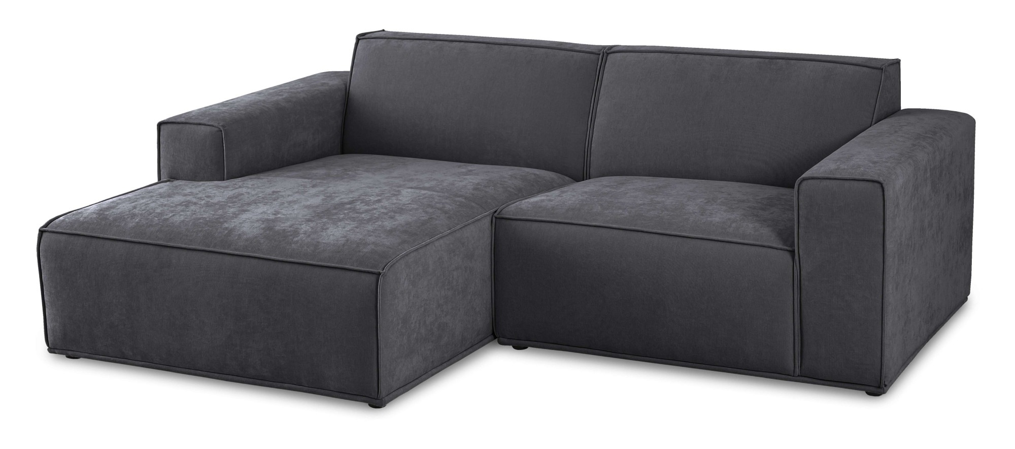 Home affaire Ecksofa »Avelin, 228 cm, L-Form, Chenille, Struktur-Boucle« mit Wellenunterfederung, Kedernaht, bodentief, Skandi-Design