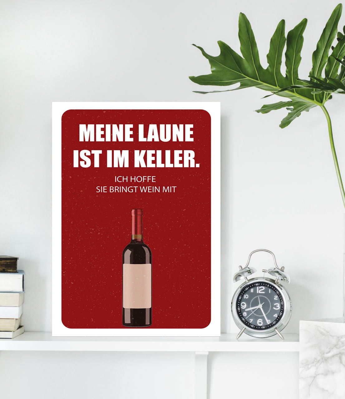 Image of queence Metallbild "Laune im Keller" Getränke Schriftzug Schriftzüge 1 Stk. tlg. Stahlschilder