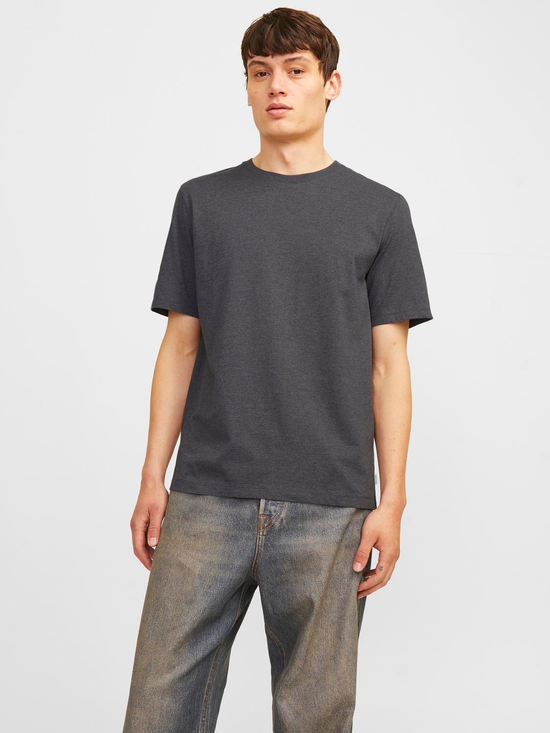 Rundhalsshirt »JJEORGANIC MELANGE TEE SS O-NECK NOOS«, in Melange Optik