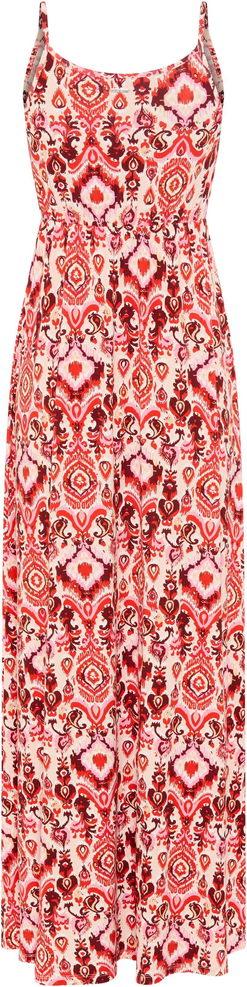 Laura Scott Sommerkleid mit Spaghetti-Trägern, aus Viskose und Elasthan, gemustert