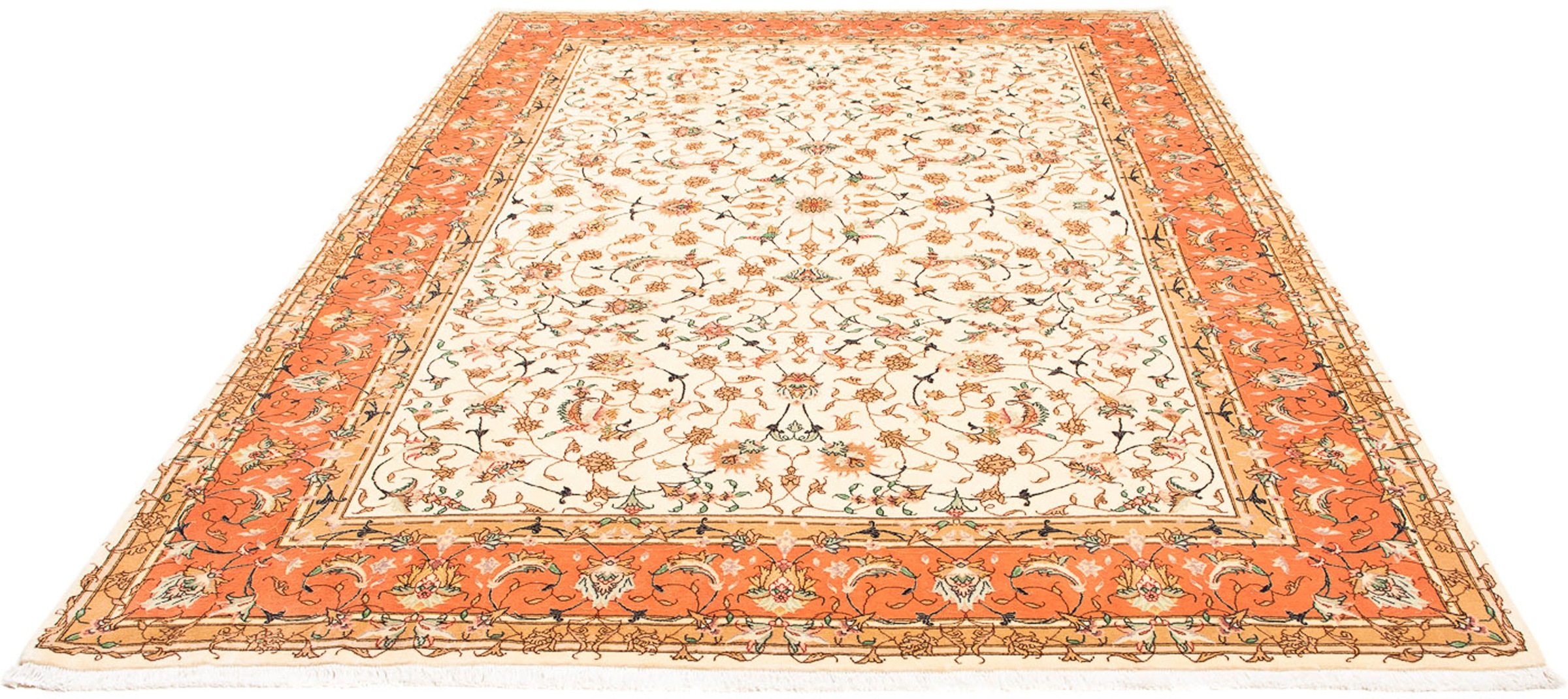 Image of morgenland Orientteppich »Perser - Täbriz - Royal - 281 x 201 cm - beige«, rechteckig, 7 mm Höhe, Wohnzimmer, Handgeknüpft, Einzelstück mit Zertifikat bei Ackermann Versand Schweiz