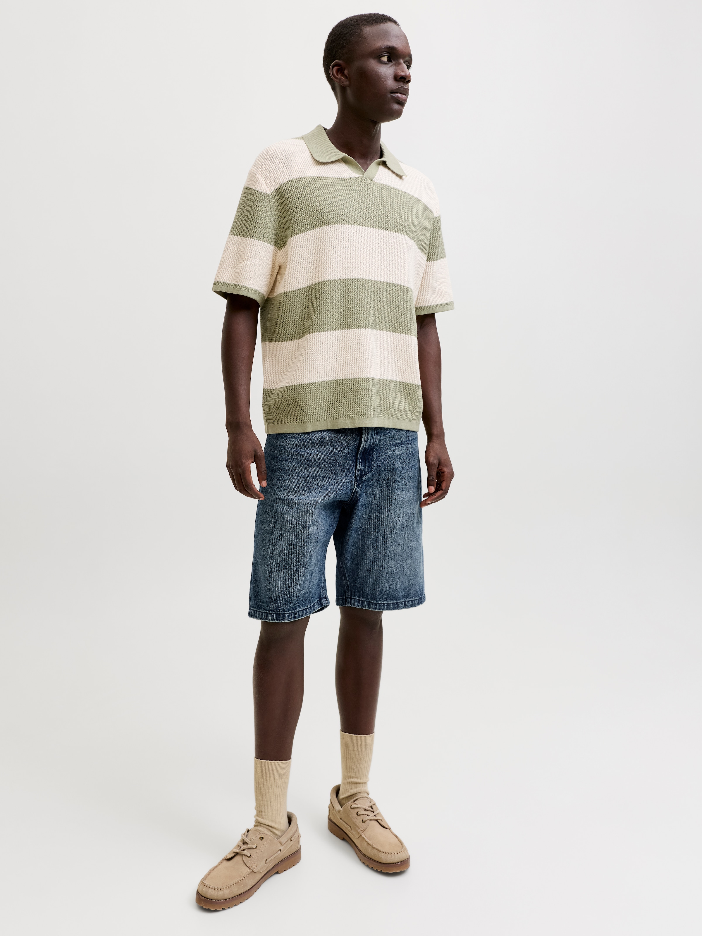 Jack & Jones Short en jean »JJIALEX JJCREW SHORTS AT 229 ST LN« coton, baggy fit