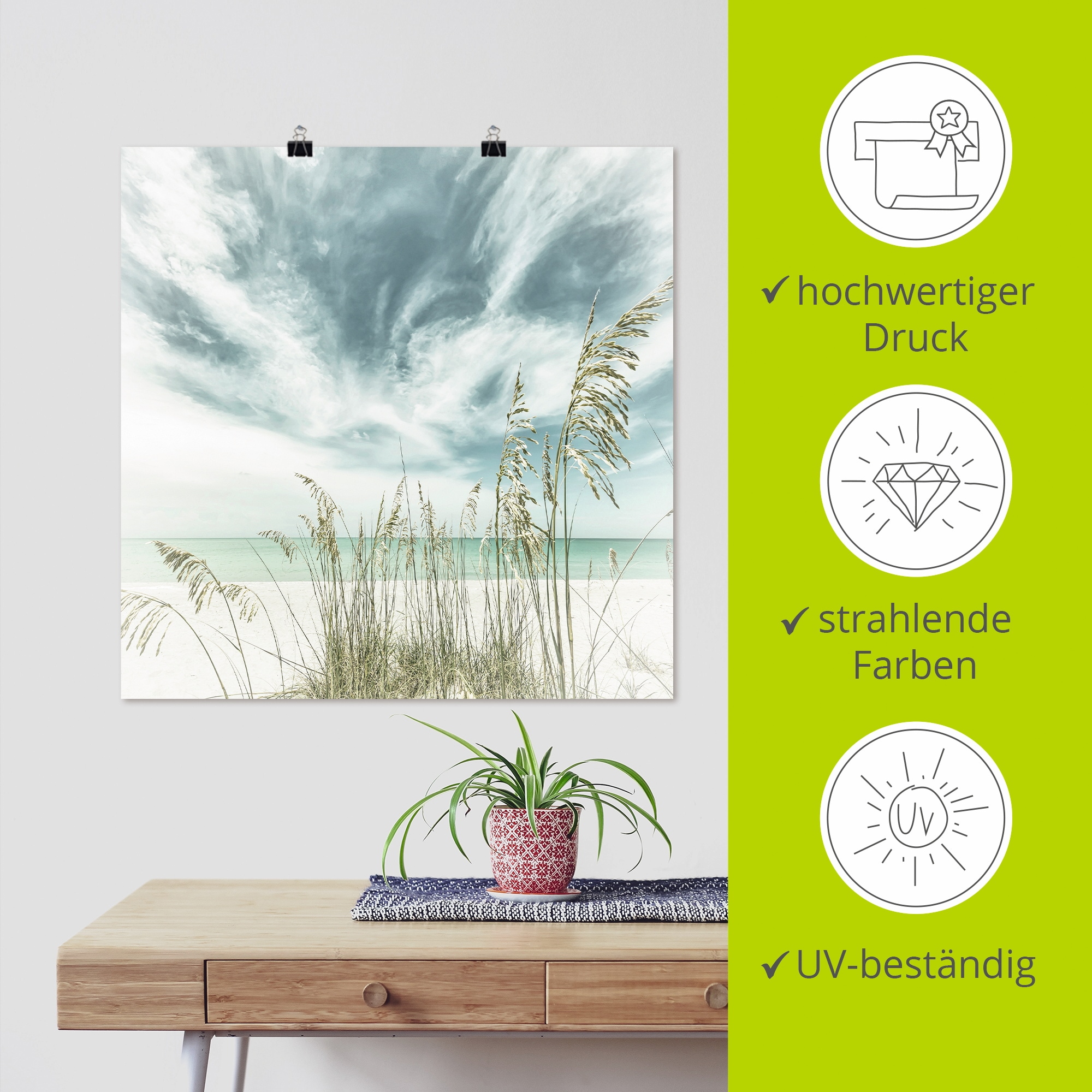Artland Wandbild »Allein am Strand« Strandbilder 1 Stk. tlg. als Leinwandbild, Poster in verschied. Grössen