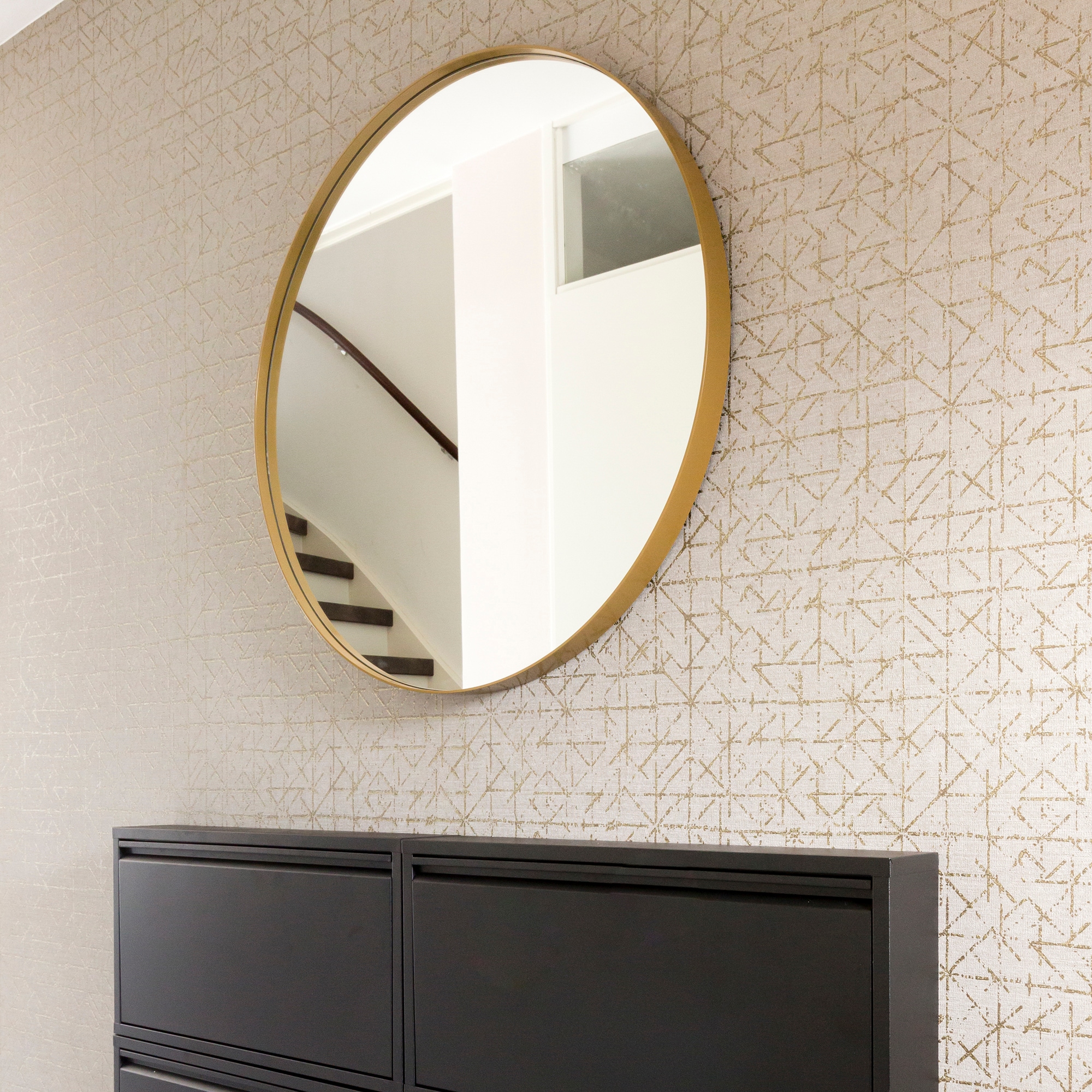 Image of Spinder Design Wandspiegel "Donna" Metall, Qualitativ hochwertiges Erscheinungsbild, Ø 90 cm