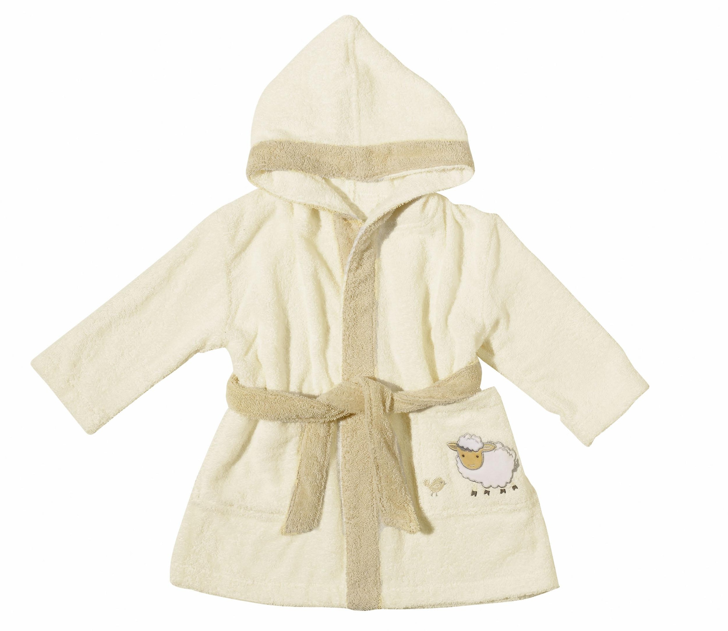 Kinderbademantel »Sheep«, (1 St.), mit Kapuze und kleiner Stickerei, Organic Cotton